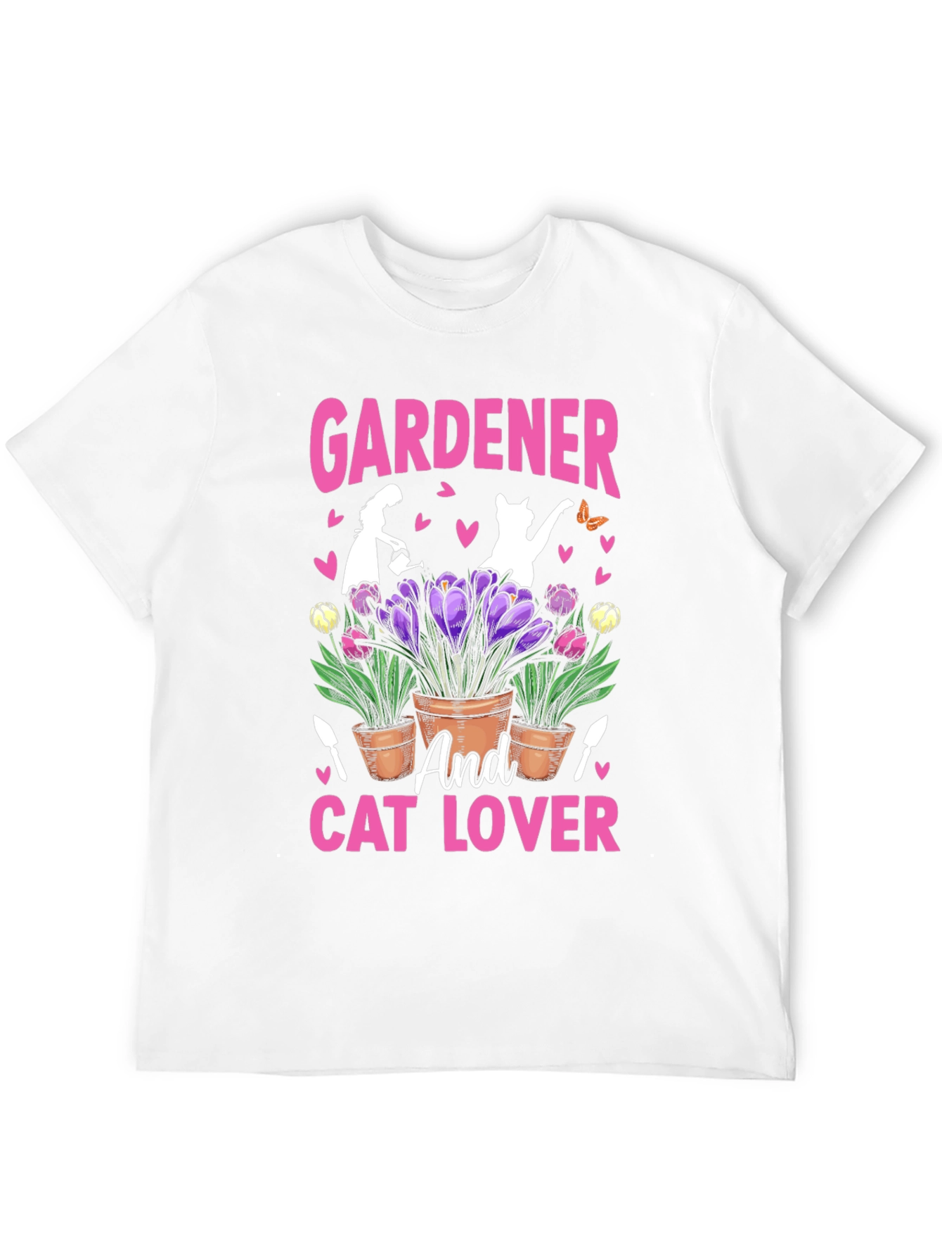 Black Gardener and Cat Lover T-Shirt view 12