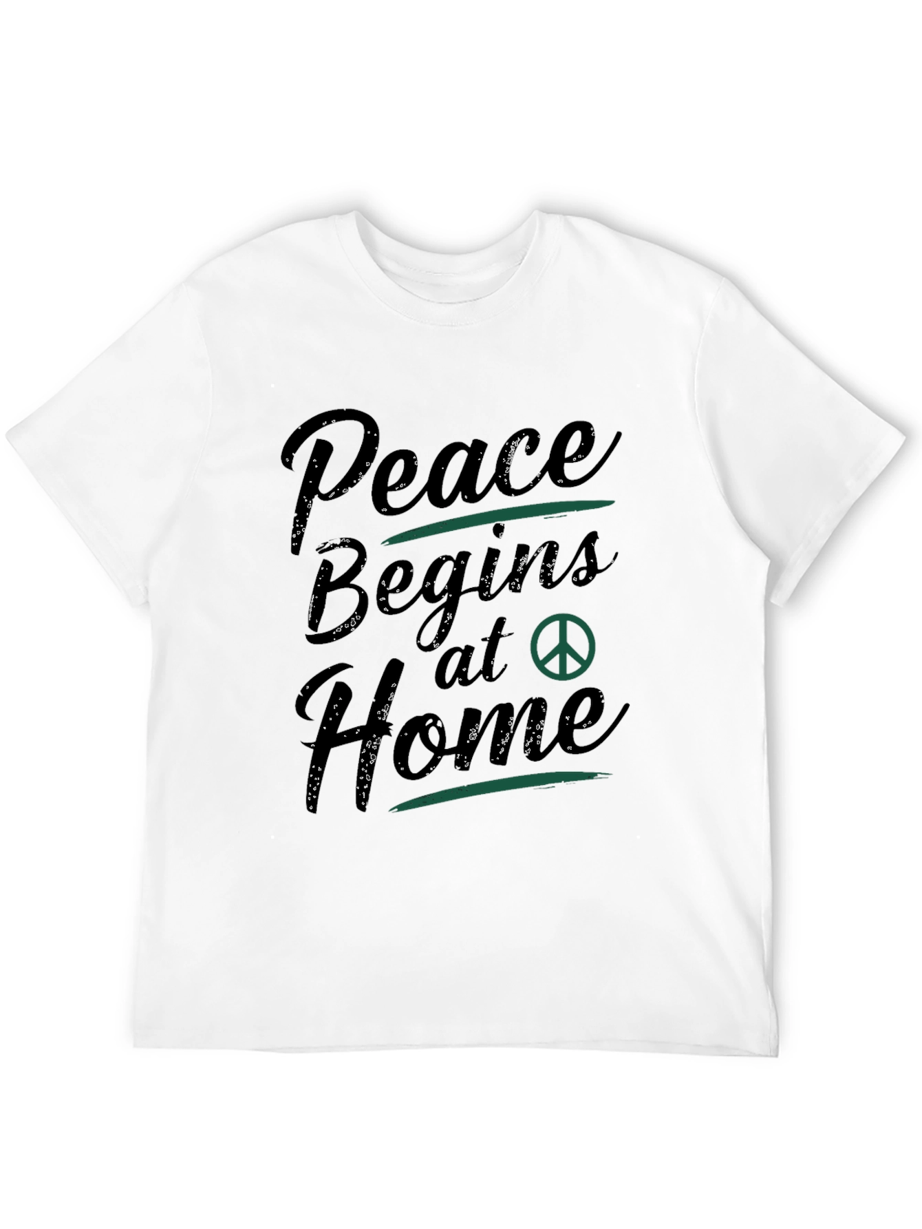 Black Peace Begins At Home Black T-Shirt view 12
