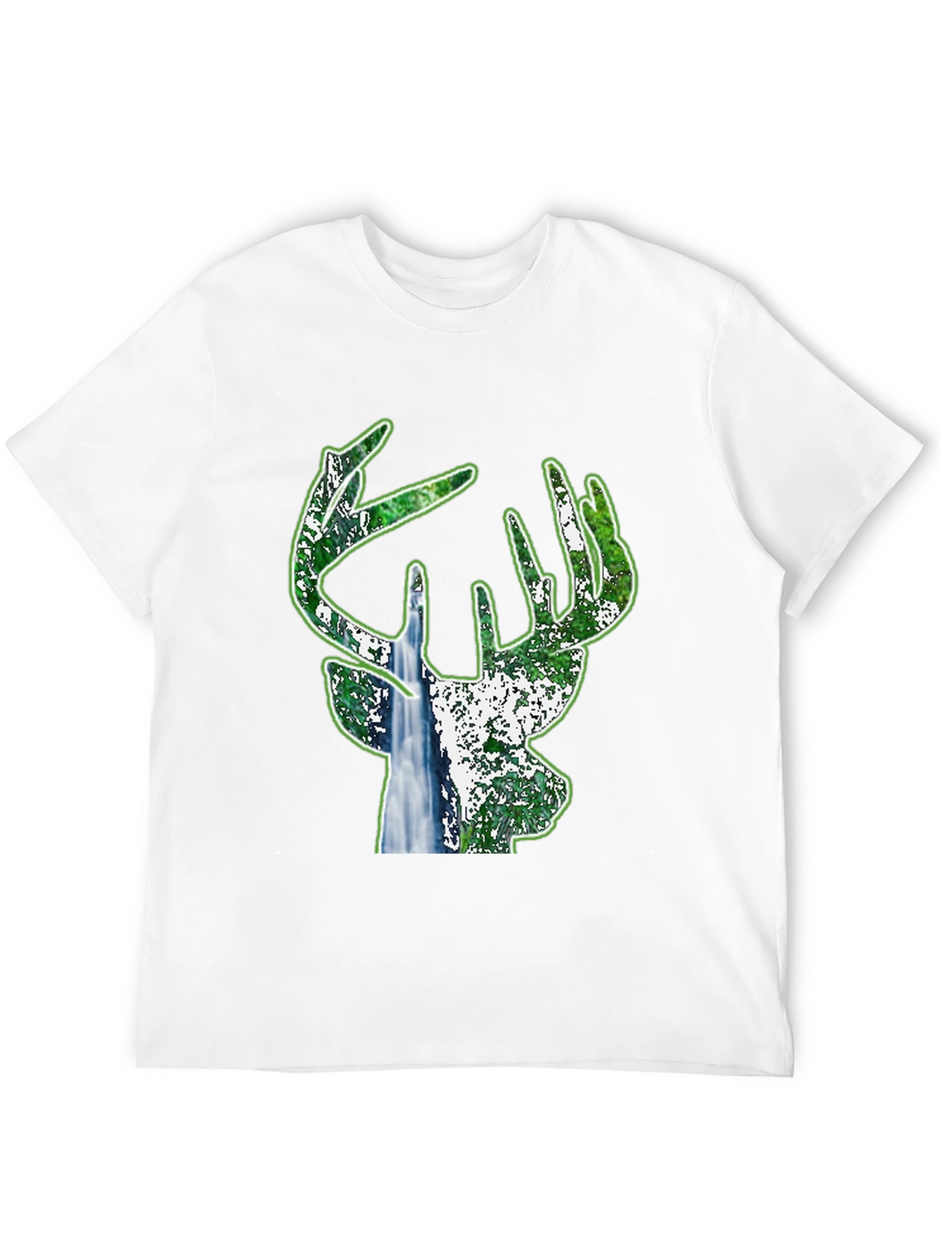 Black Deer Silhouette Nature T-Shirt - Black view 12