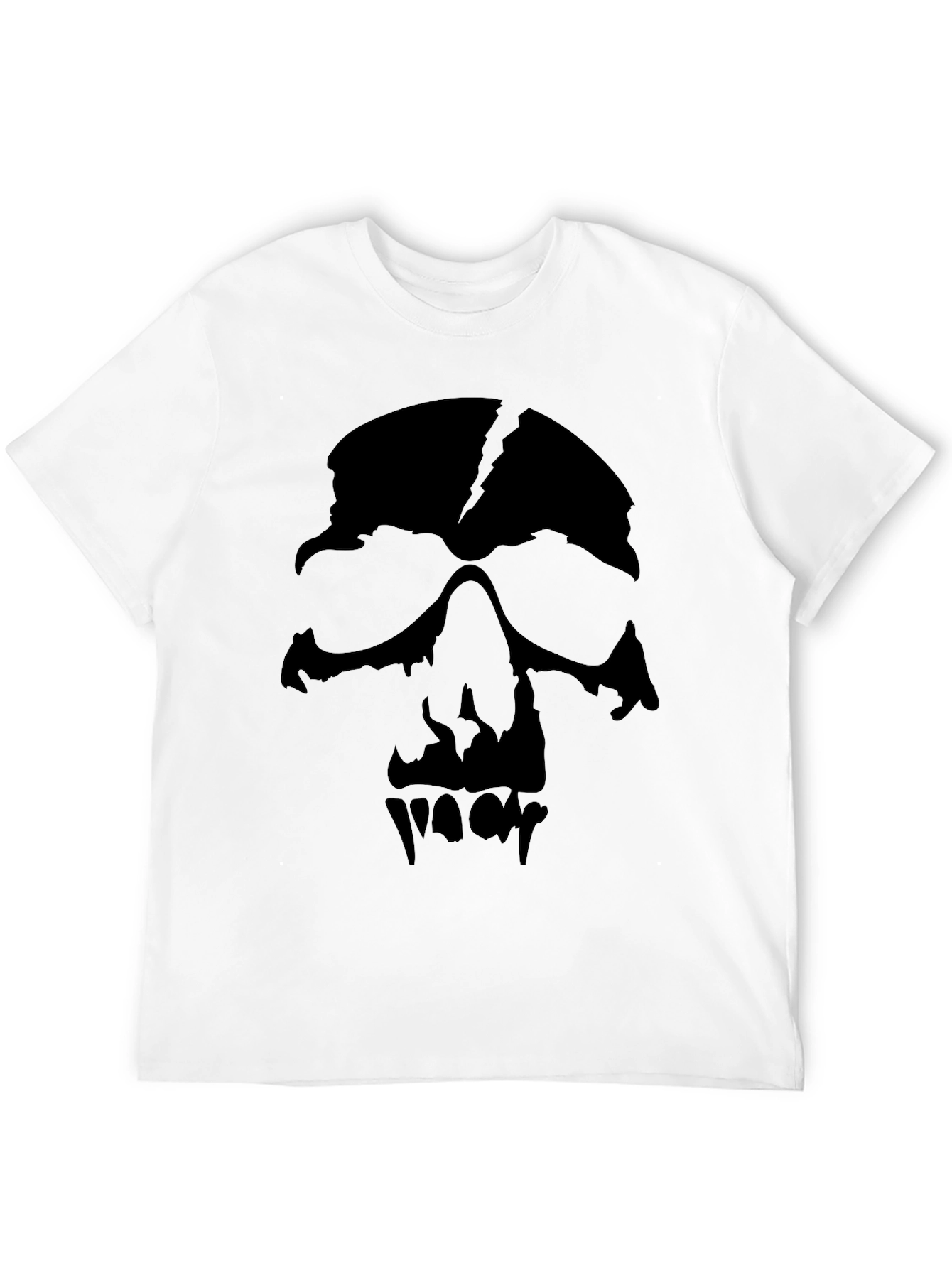 Black Men's Black Graphic Skull T-Shirt view 12