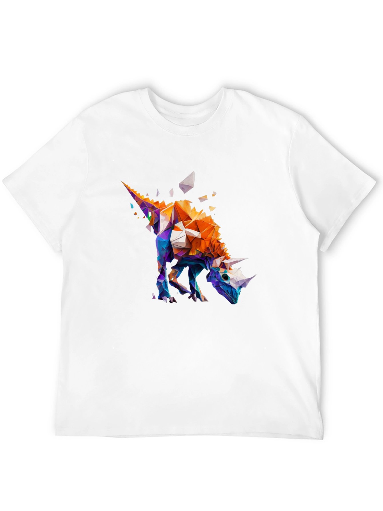 Black Geometric Dinosaur Graphic Black T-Shirt view 12