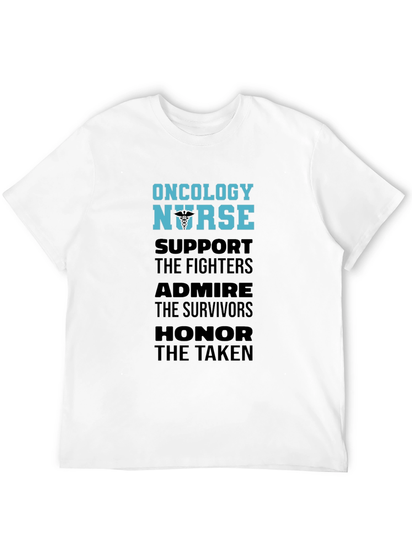 Black Oncology Nurse Support T-Shirt view 12