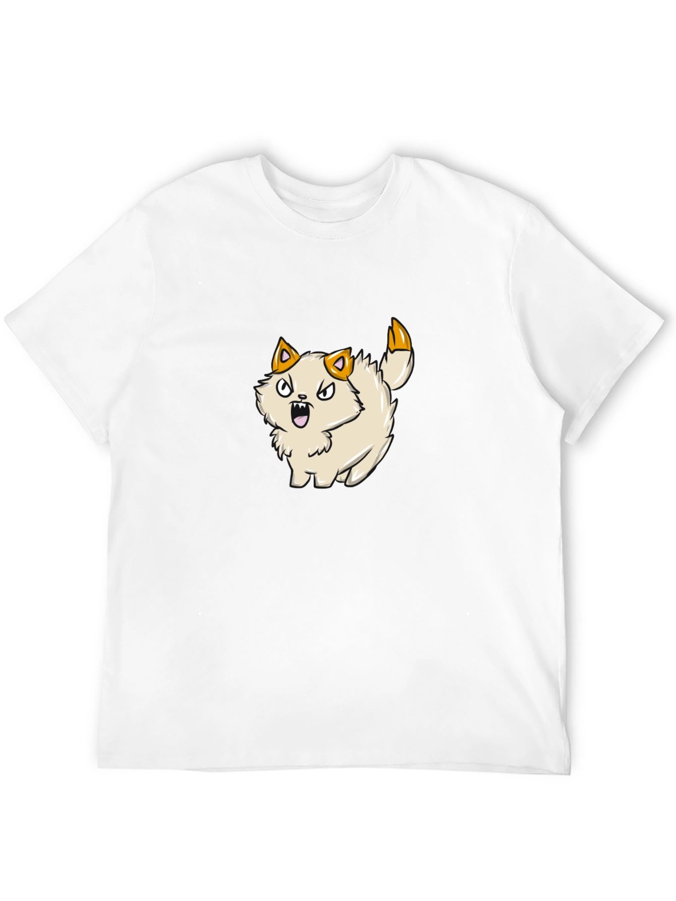 Black Angry Kitten Cartoon Black T-Shirt view 12