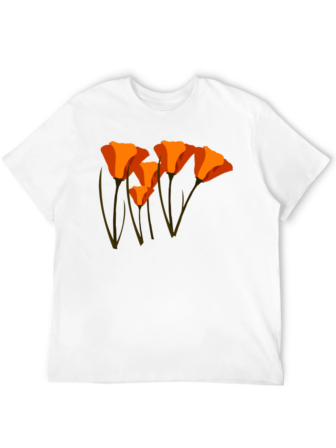 Black Orange California Poppy Graphic T-Shirt view 12