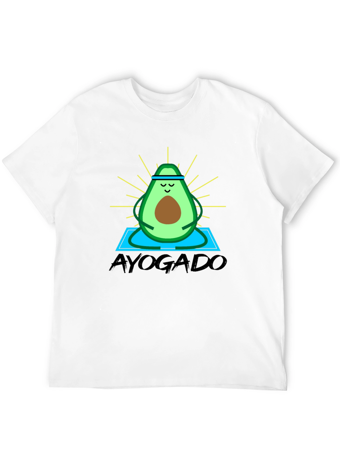 Black Ayogado Yoga Avocado Graphic T-Shirt view 12