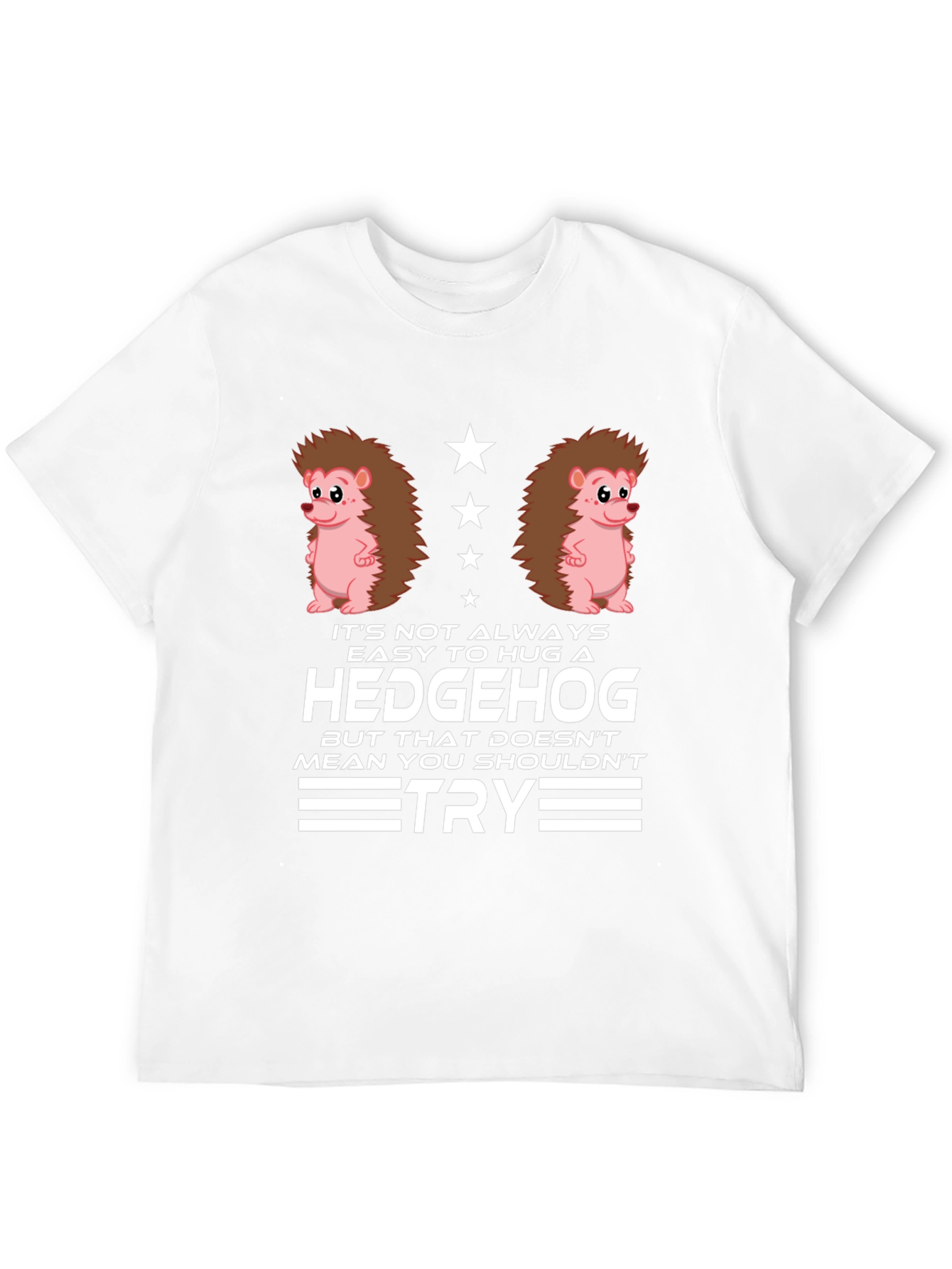 Black Hedgehog Hug Graphic T-Shirt - Funny Animal Tee view 12