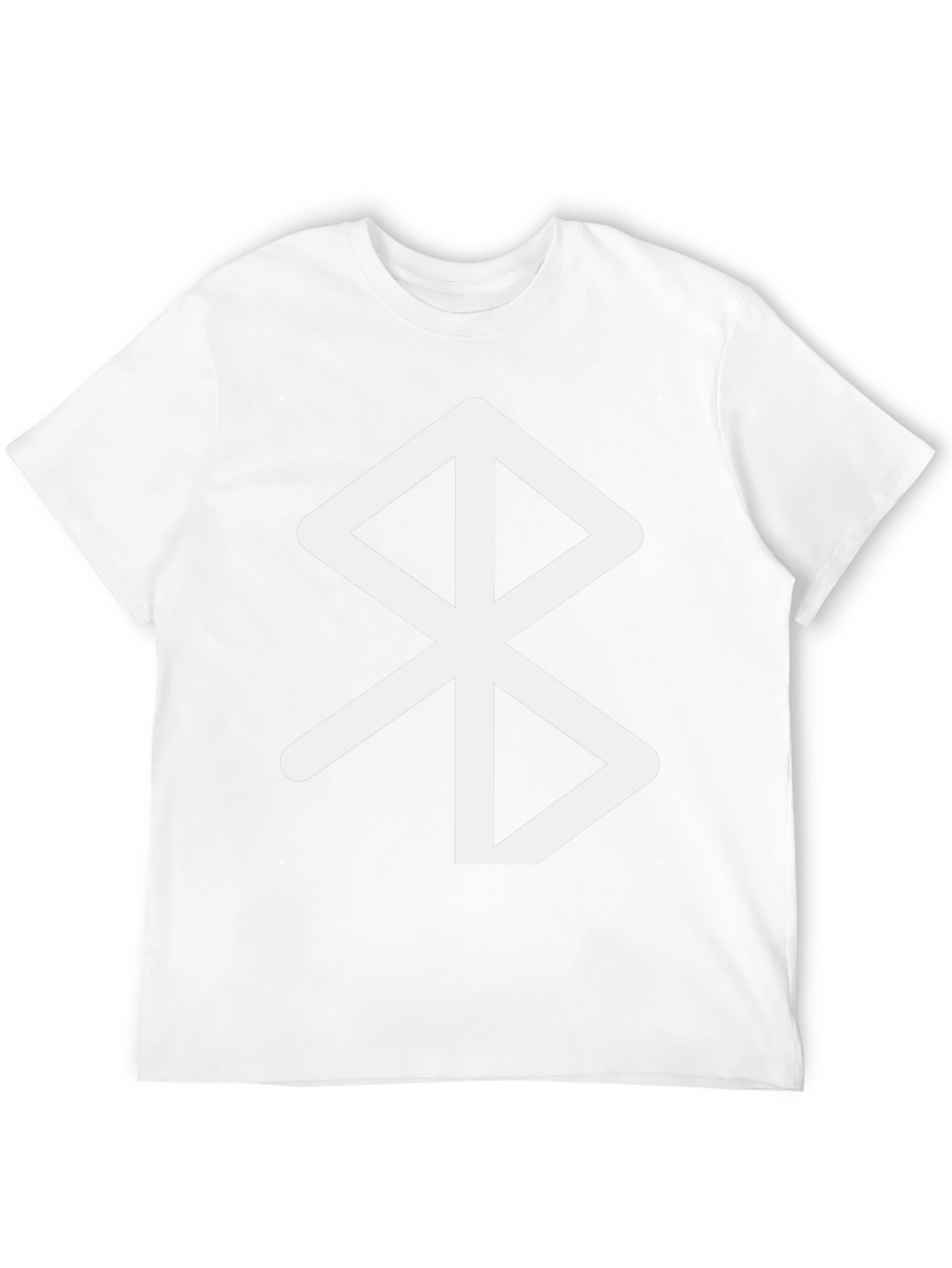 Black Black T-Shirt with White Bluetooth Symbol view 12