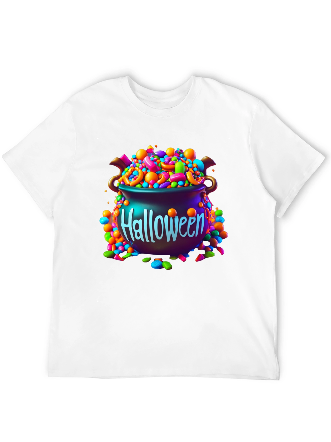 Black Halloween Candy Cauldron Graphic Tee view 12
