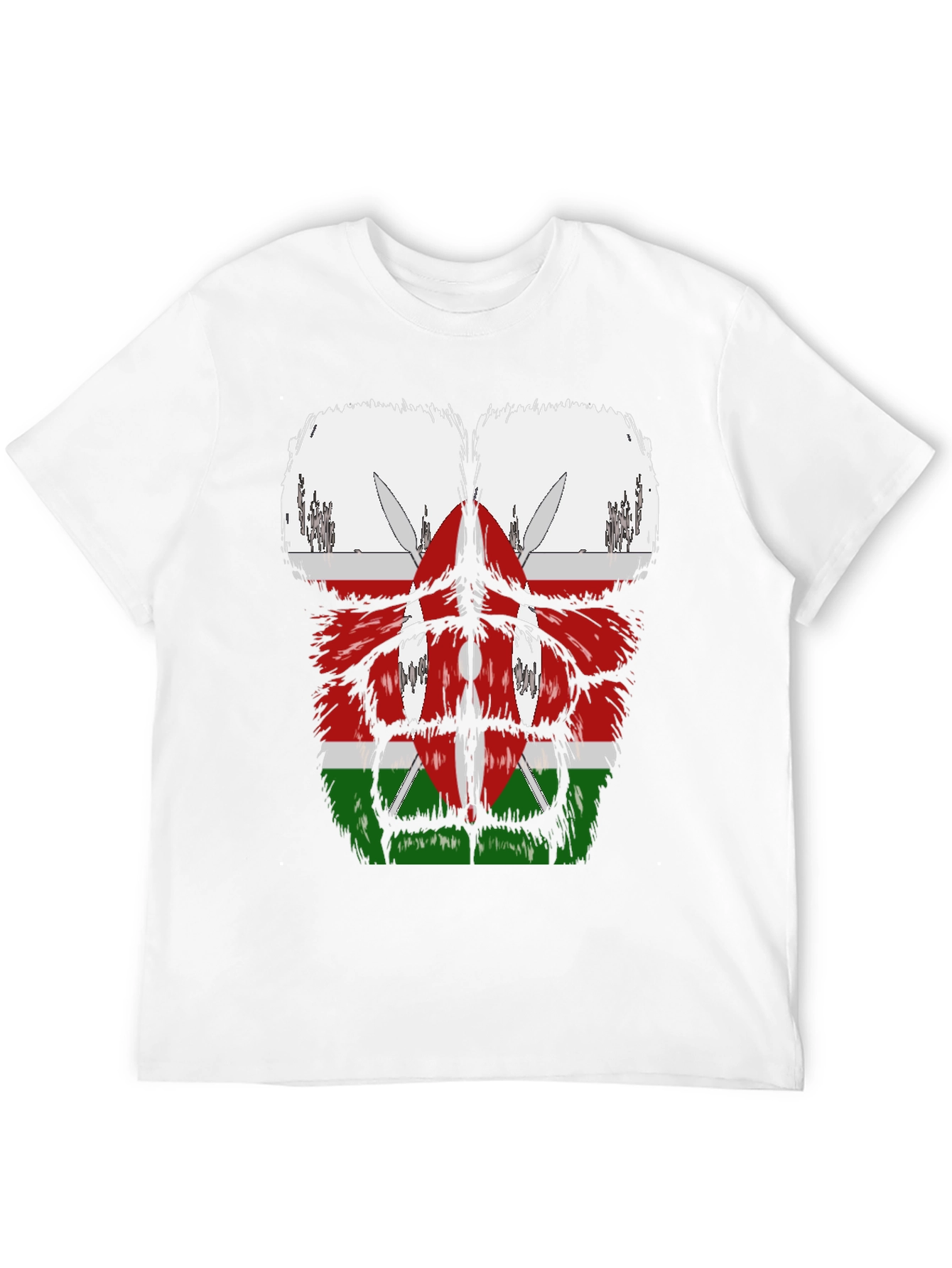 Kenya Flag Chest T-Shirt - Patriotic Pride - 12