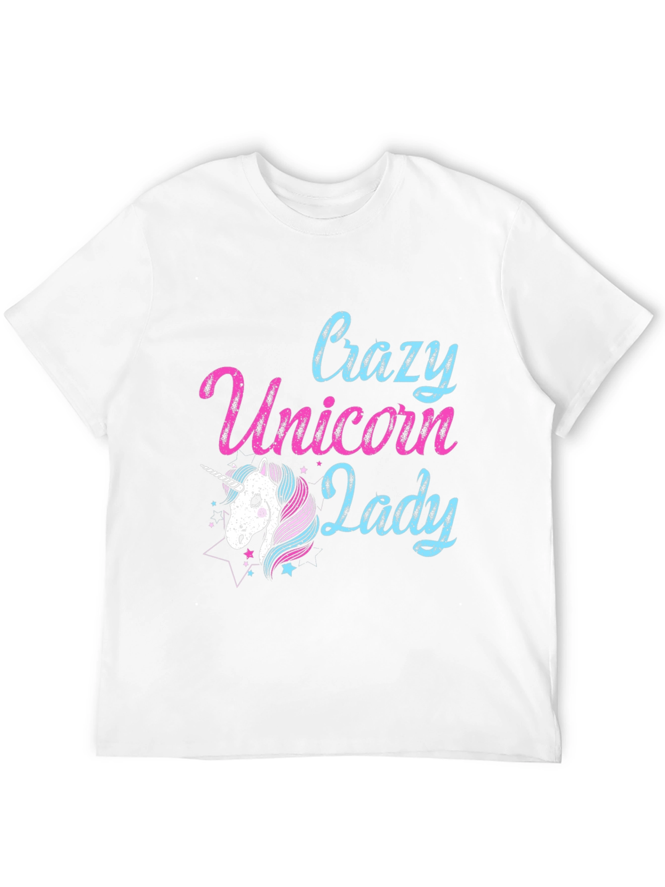 Black Crazy Unicorn Lady T-Shirt - Black view 12
