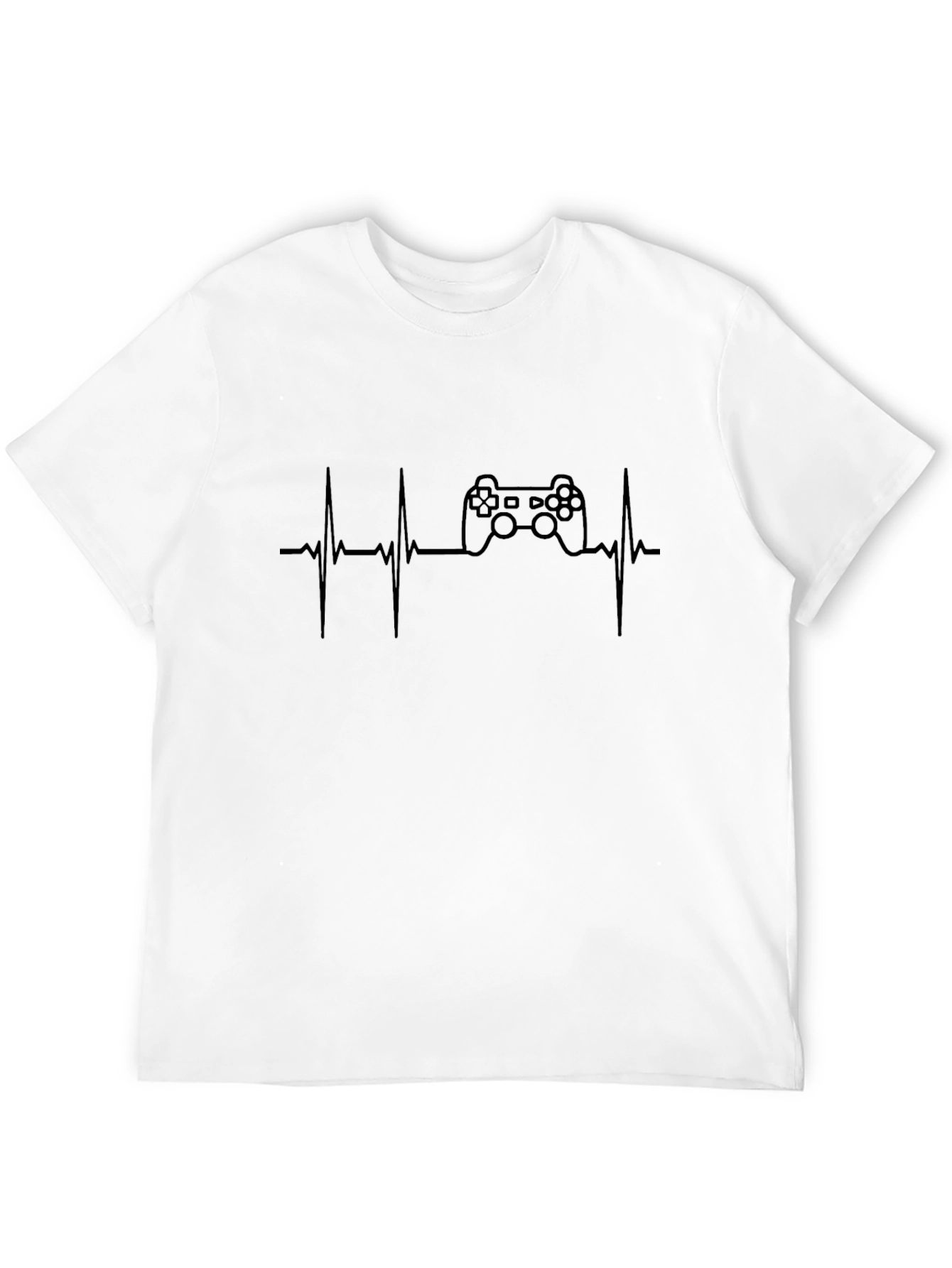 Black Gamer Heartbeat T-Shirt - Black Graphic Tee view 12