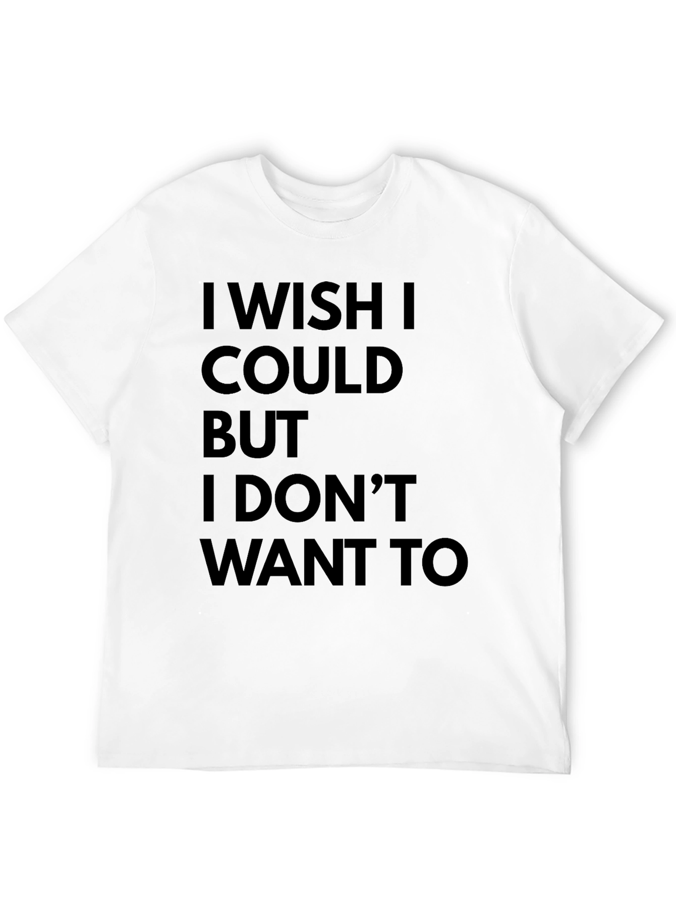 Black Funny I Wish I Could T-Shirt - Black view 12