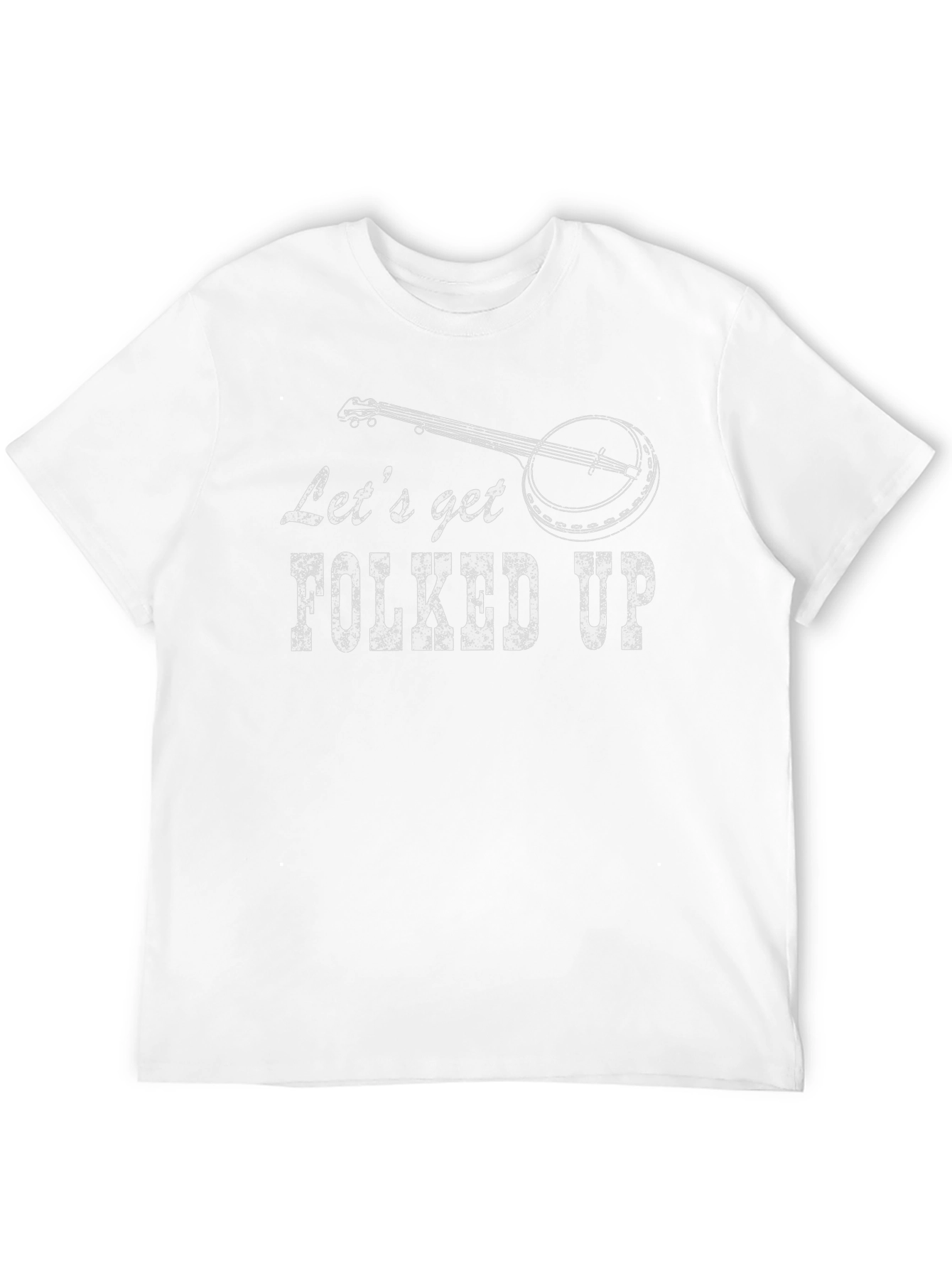 Black Let's Get Folked Up T-Shirt - Banjo Graphic Tee view 12