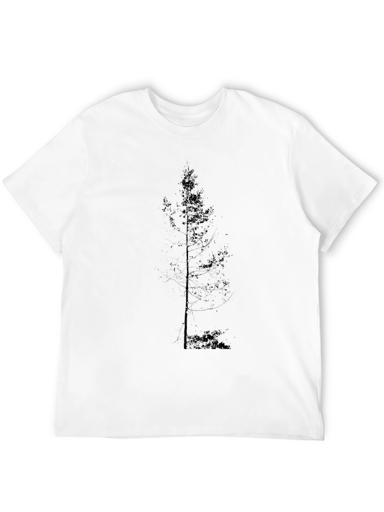 Black Minimalist Tree Graphic Black T-Shirt view 12