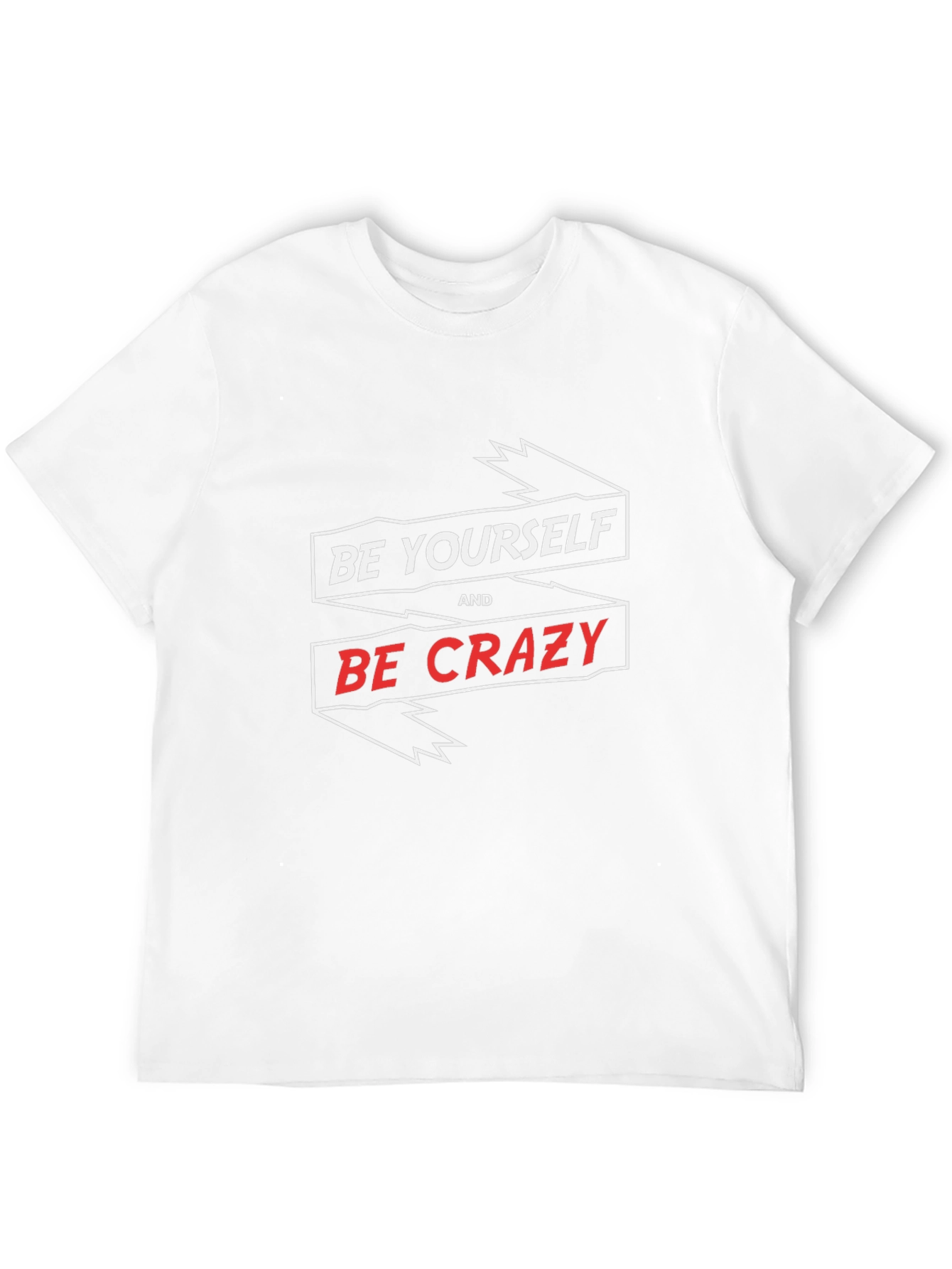 Black Be Yourself and Be Crazy Graphic Tee - Men's Black T-Shirt view 12