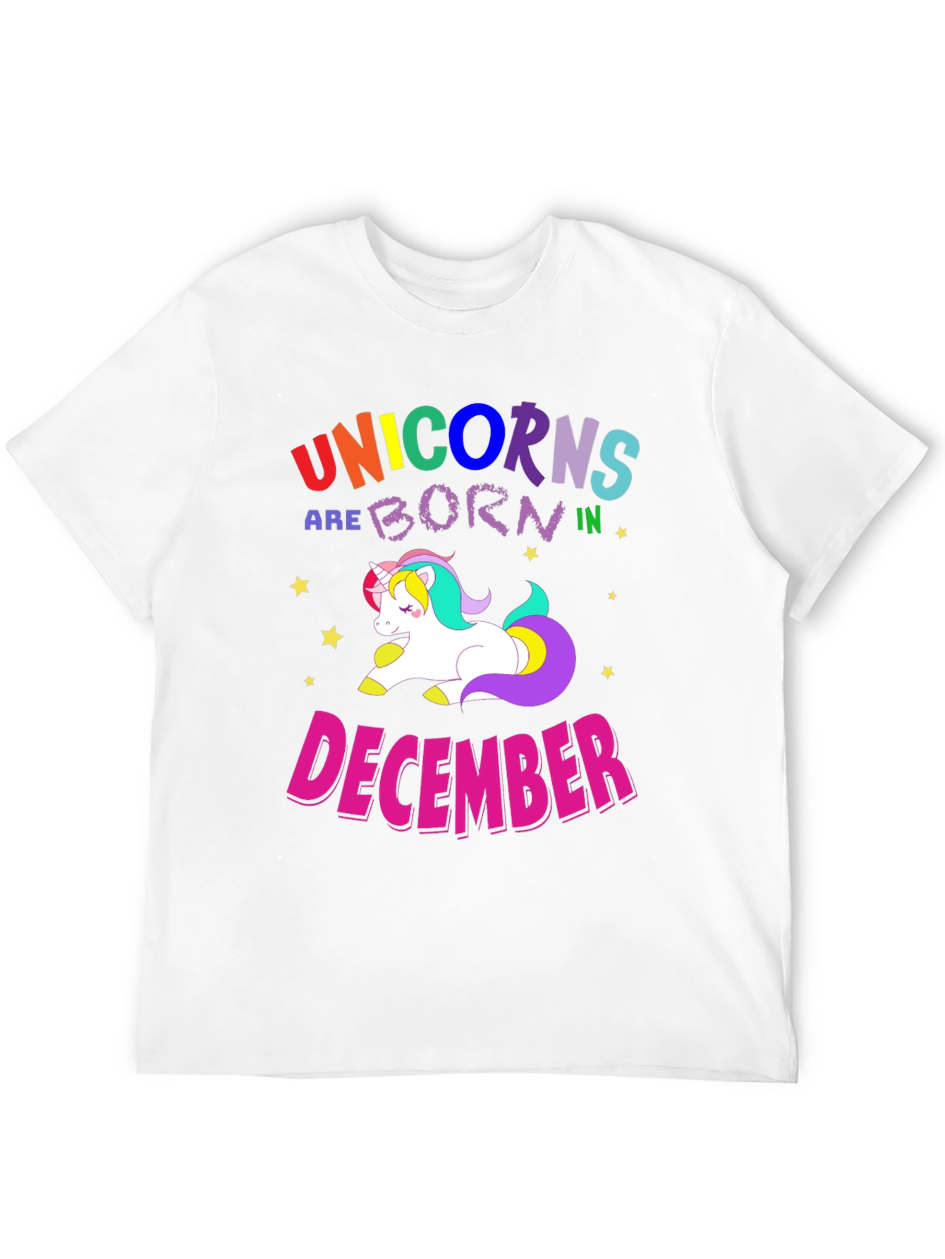 Black Unicorns Born in December T-Shirt view 12
