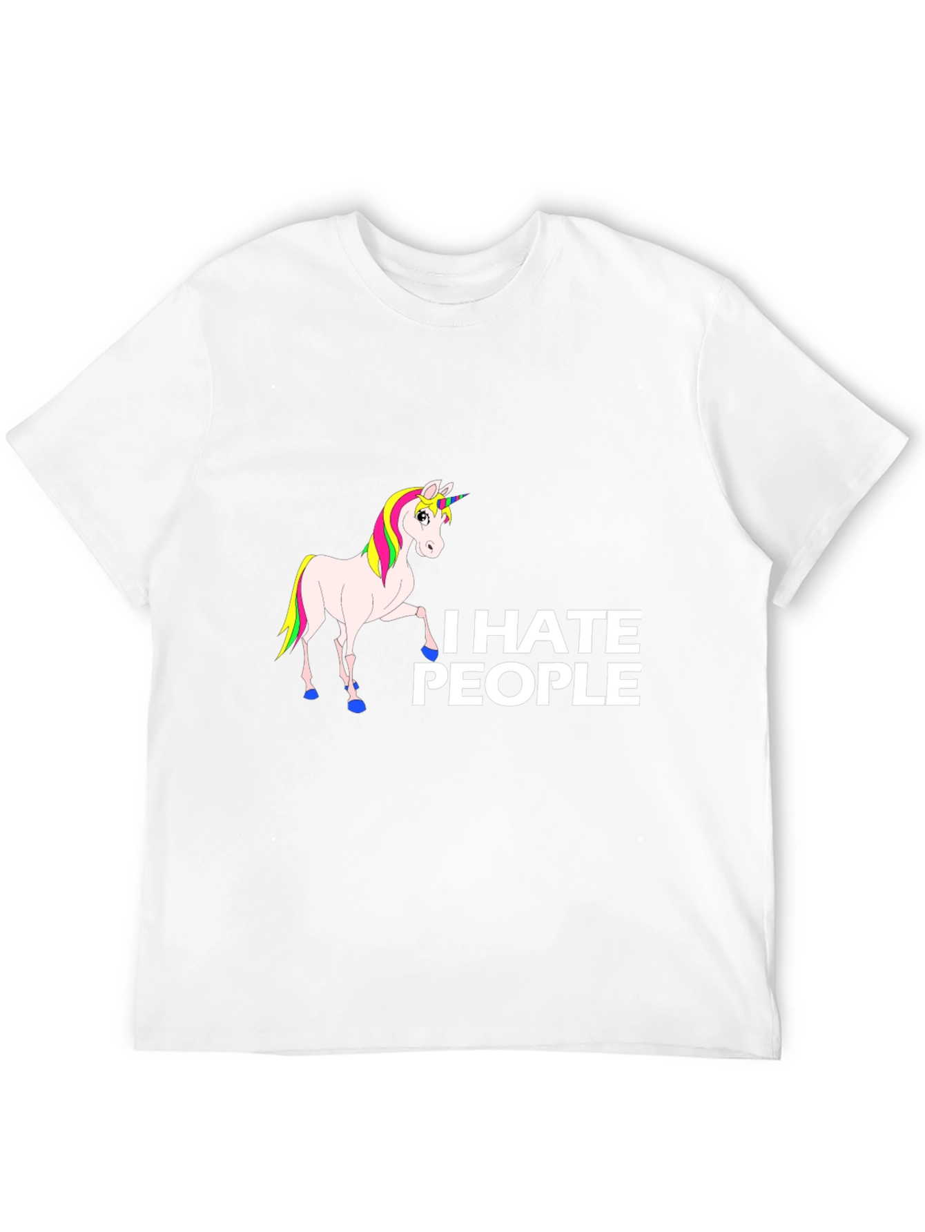 Black I Hate People Unicorn Black T-Shirt view 12