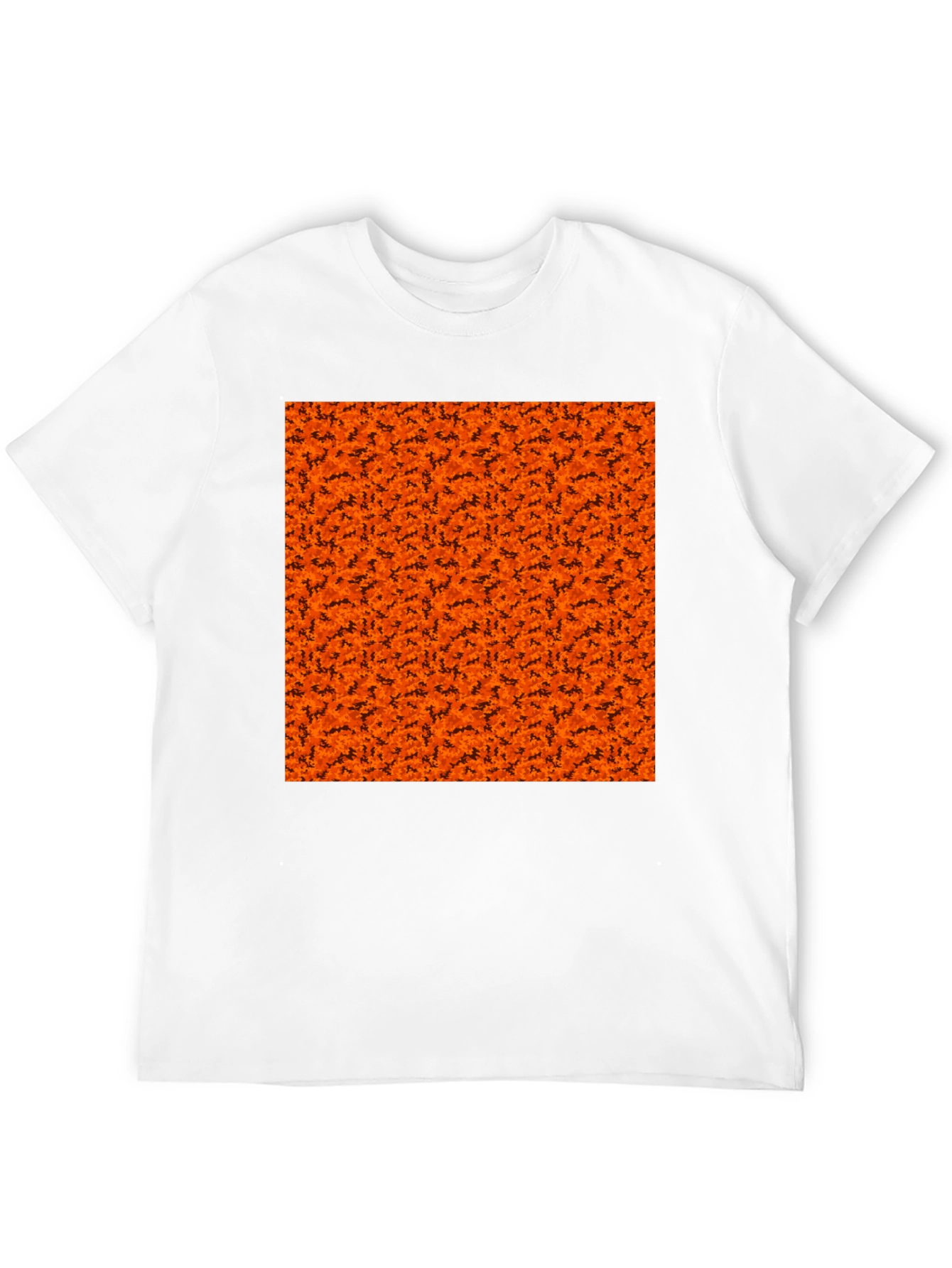 Black Halloween Orange Bats Pattern Black T-Shirt view 12