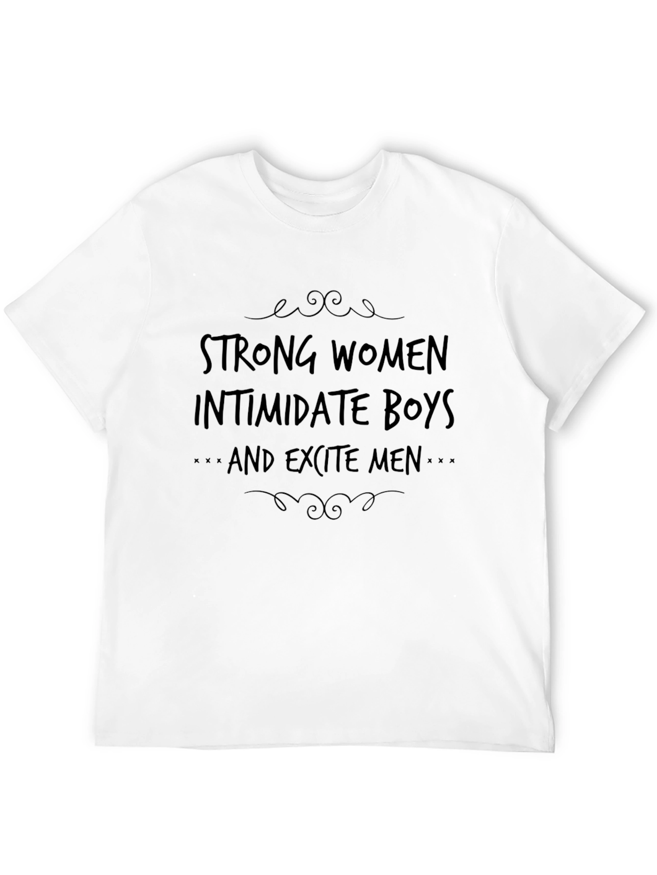 Black Strong Women Slogan Graphic Tee - Black view 12