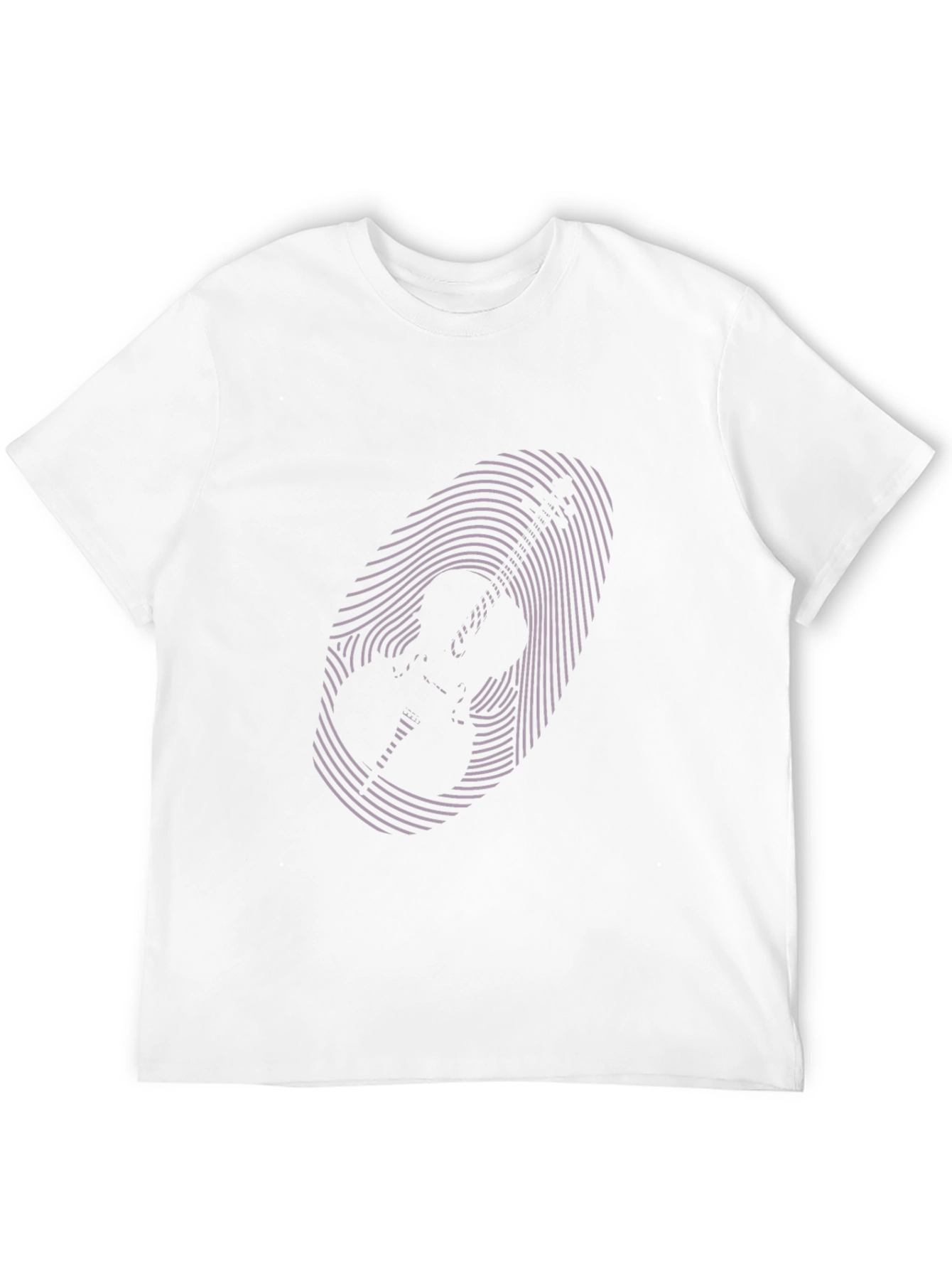 Black Acoustic Guitar Fingerprint T-Shirt view 12