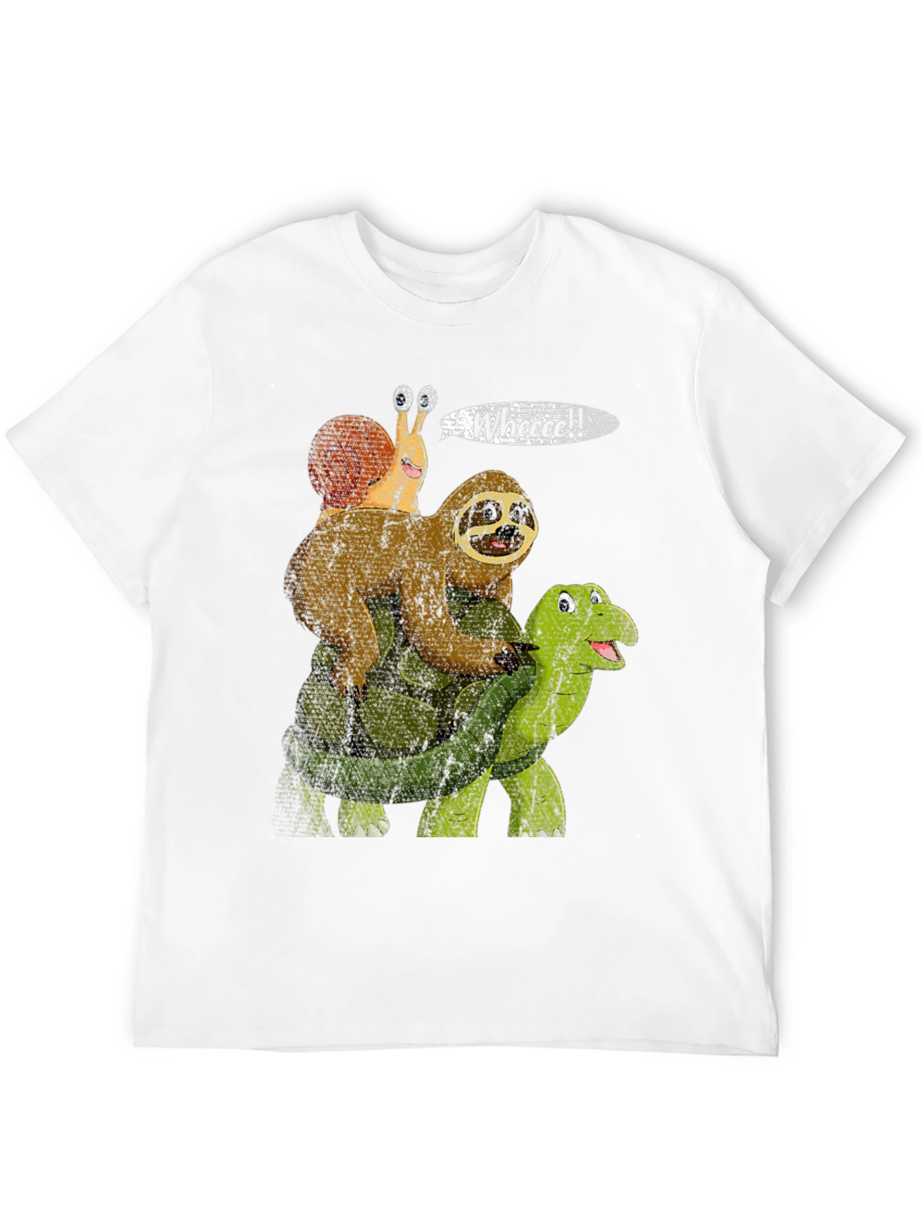 Black Sloth, Snail, Turtle Wheeee! Funny T-Shirt view 12