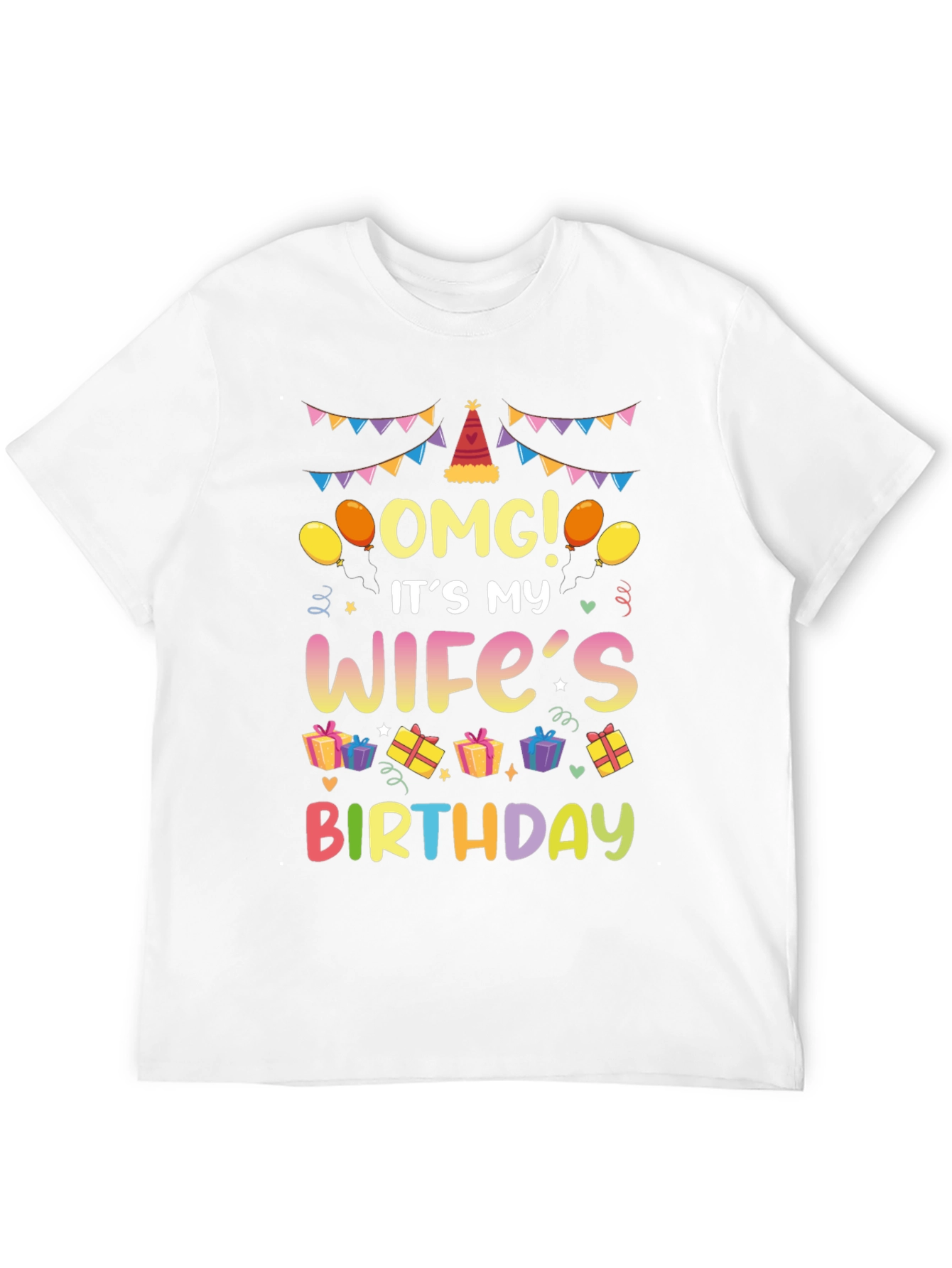 Black OMG It's My Wife's Birthday T-Shirt view 12