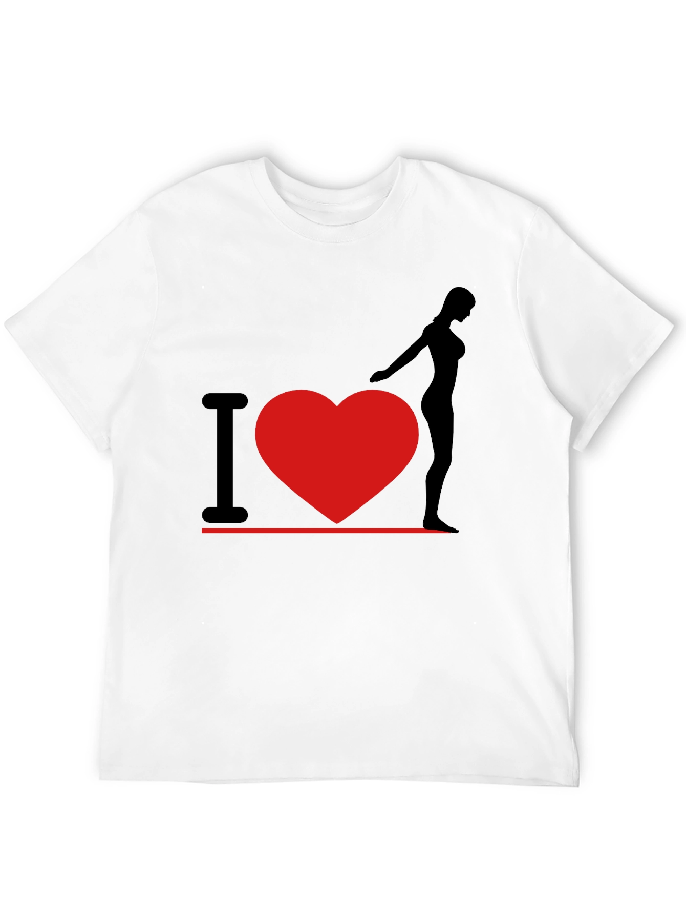 Black I Heart Woman T-Shirt - Black, Graphic Tee view 12