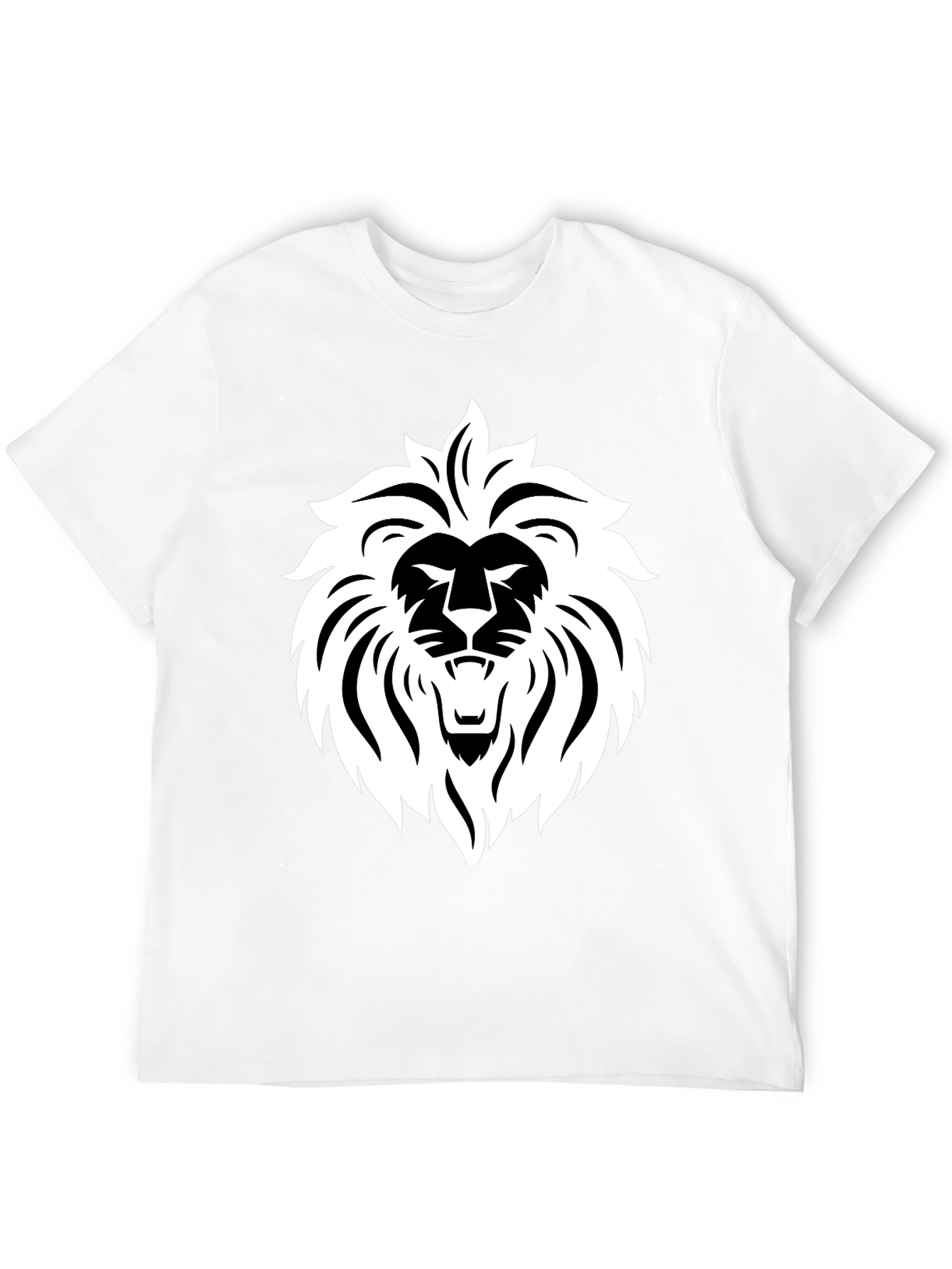 Black Bold Lion Graphic Tee - Black Cotton Blend view 12