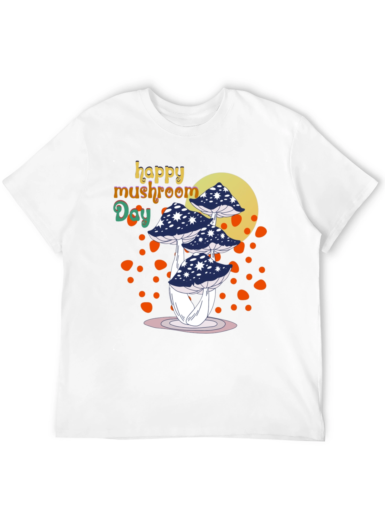 Black Happy Mushroom Day T-Shirt - Unique Graphic Tee view 12