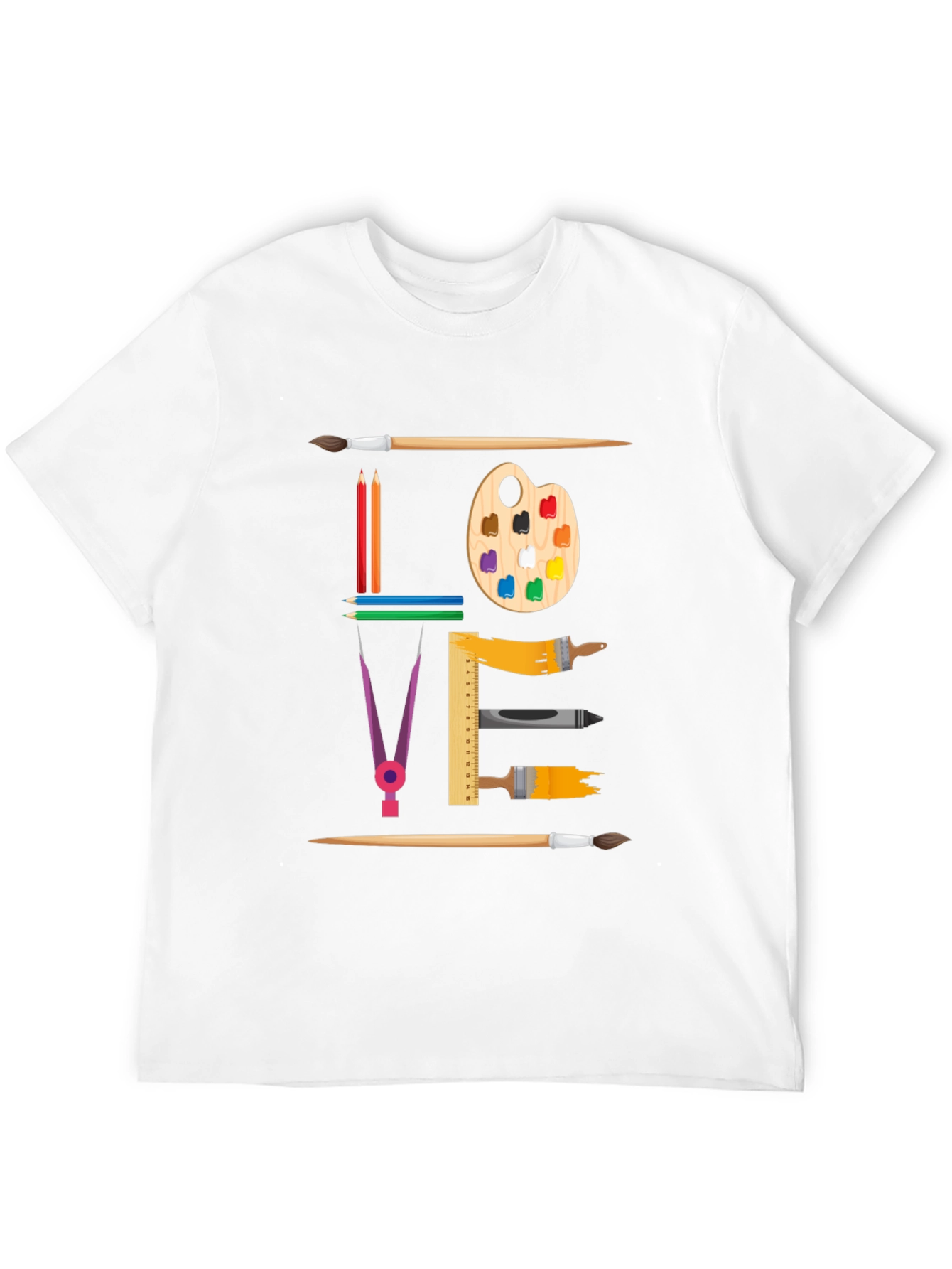 Black Artistic Love Graphic T-Shirt view 12