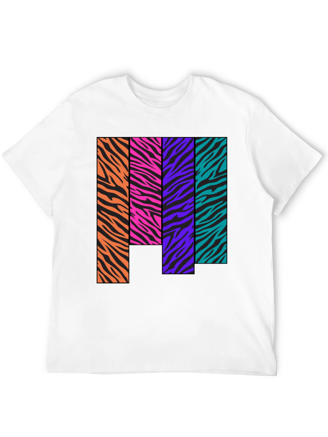 Black Retro Zebra Stripe Block Tee view 12