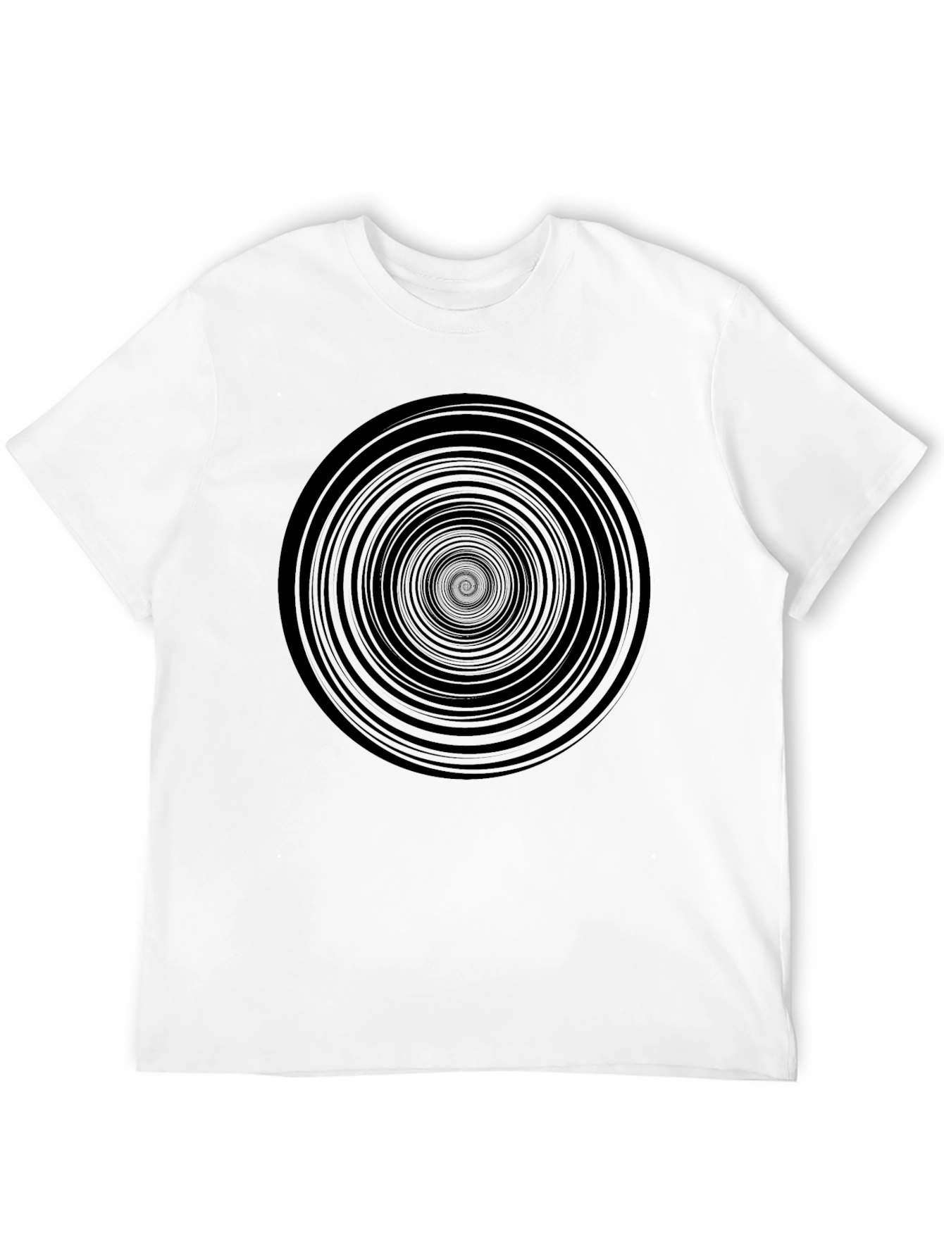 Black Hypnotic Spiral Black Graphic Tee - Men's Casual T-Shirt view 12