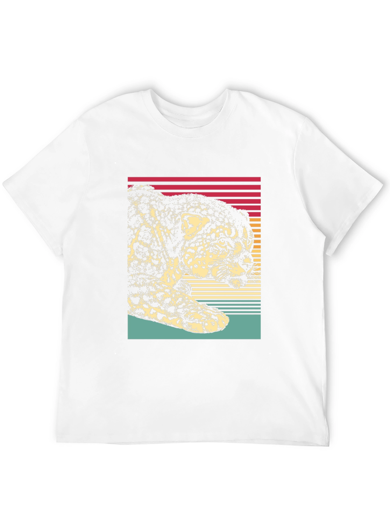 Black Retro Jaguar Graphic Tee - Black Cotton Blend view 12