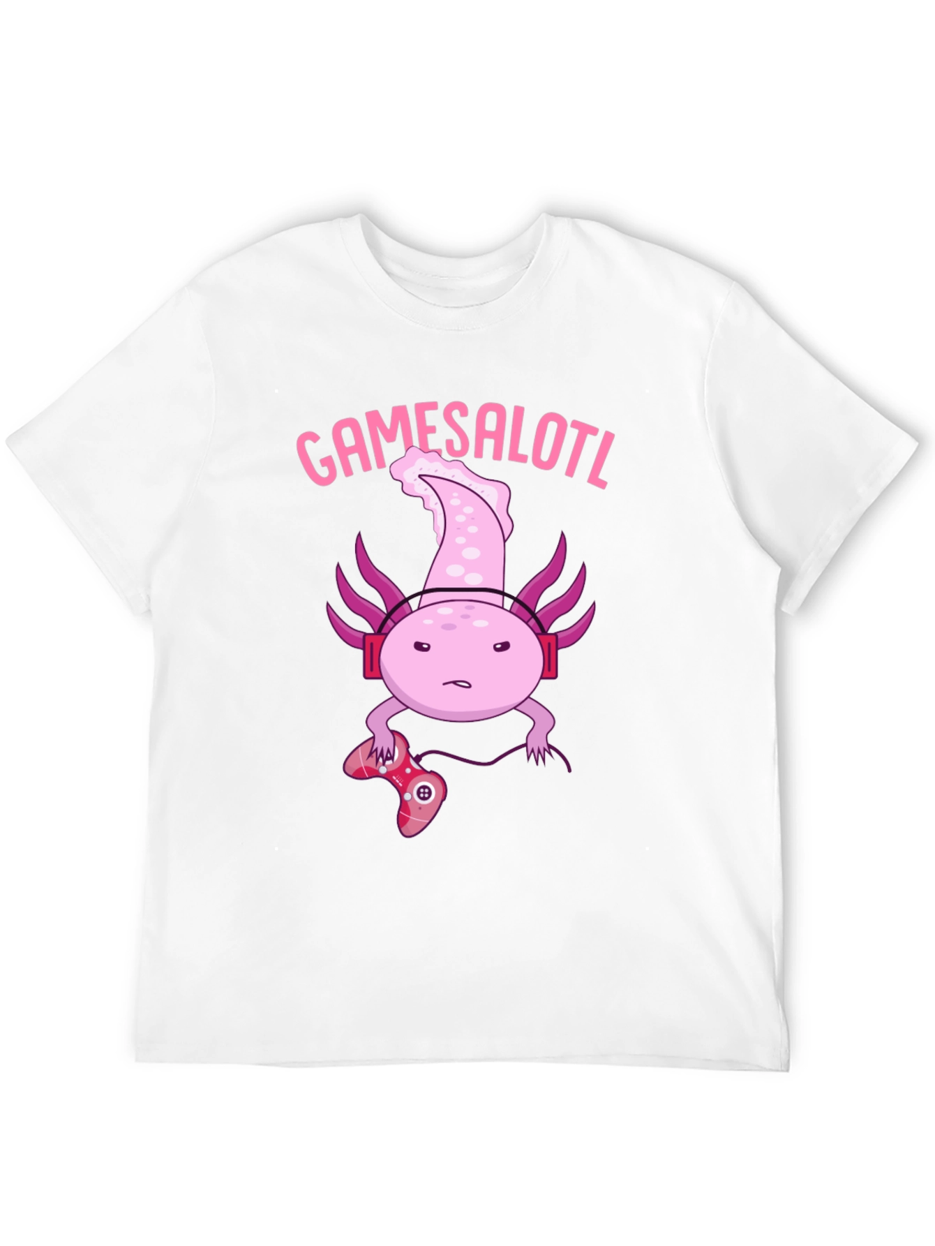 Black Gamesalotl Gamer Axolotl Black Graphic T-Shirt view 12