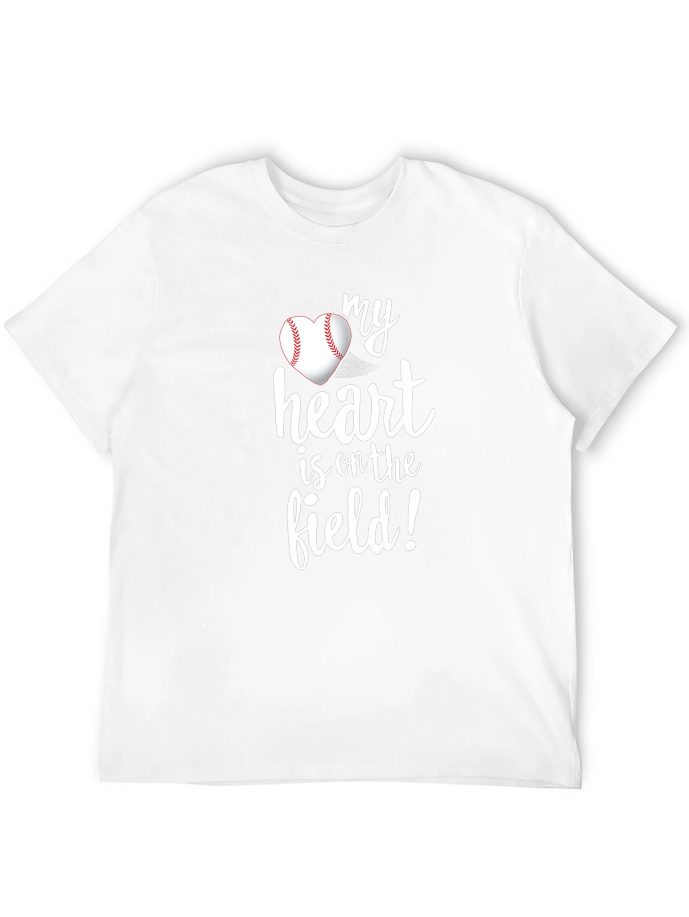 Black Baseball Heart T-Shirt - My Heart is on the Field! view 12