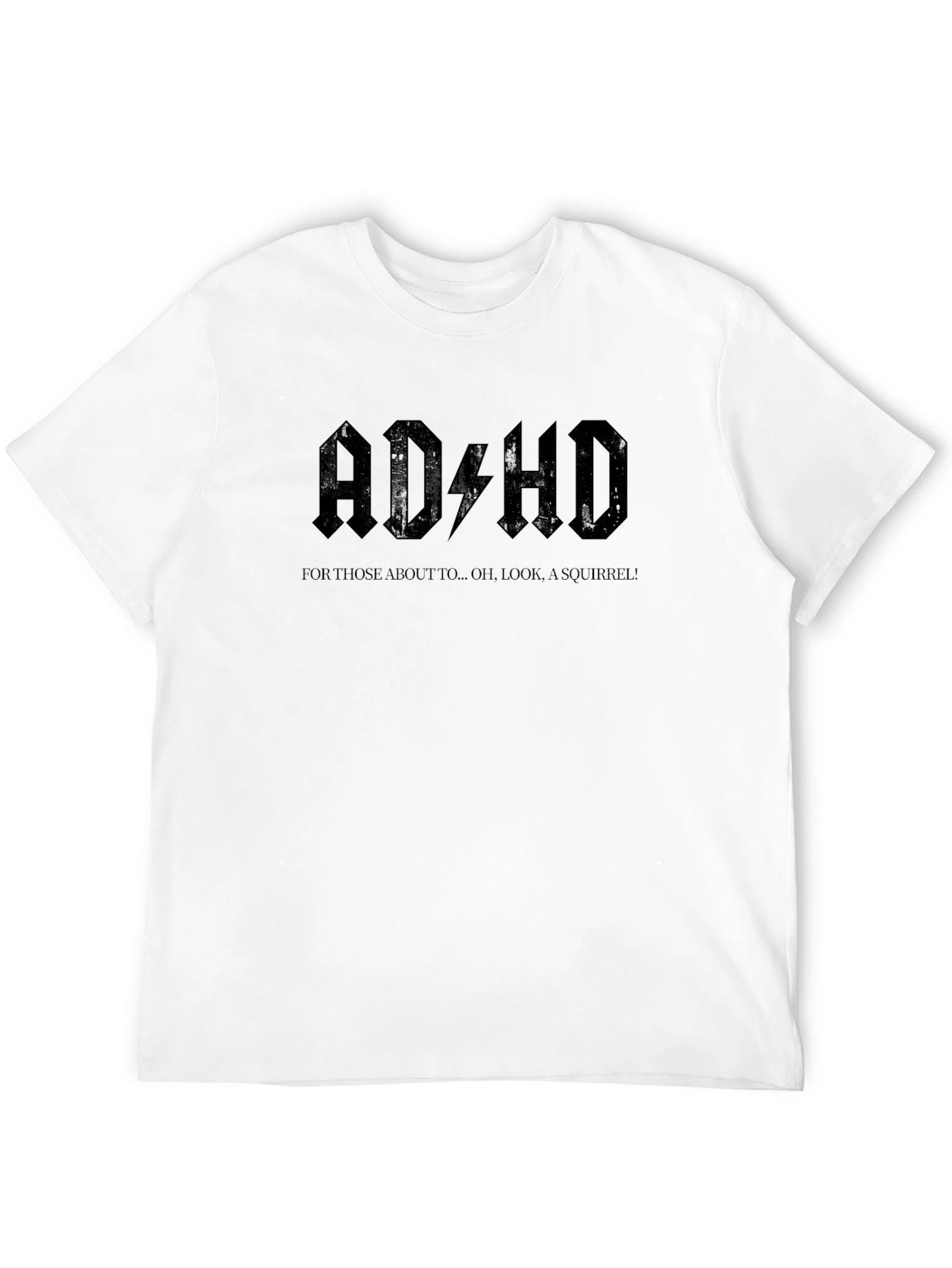 Black ADHD T-Shirt: Funny Squirrel Distraction Design view 12