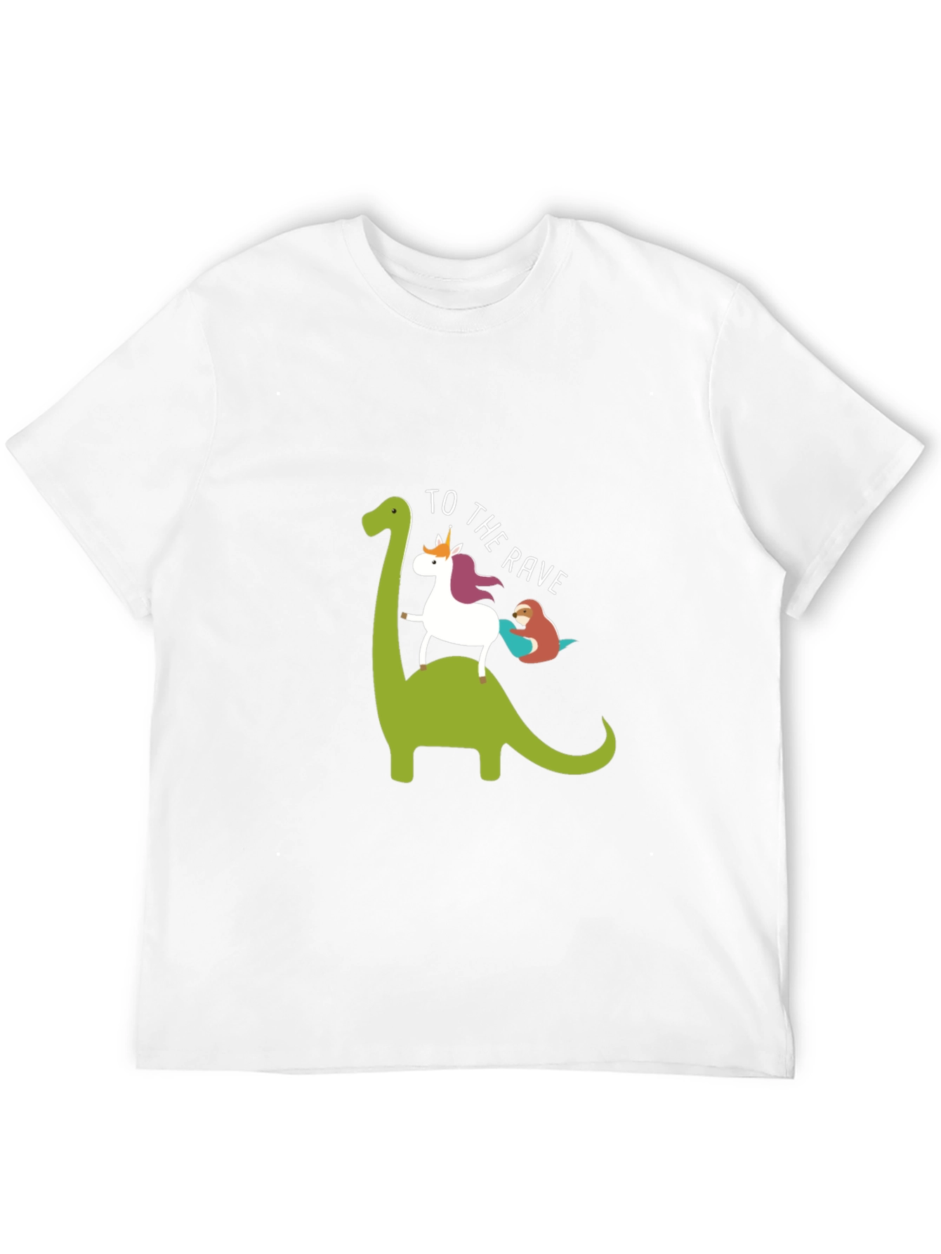 Black Dino Unicorn Rave T-Shirt - Funny Graphic Tee view 12
