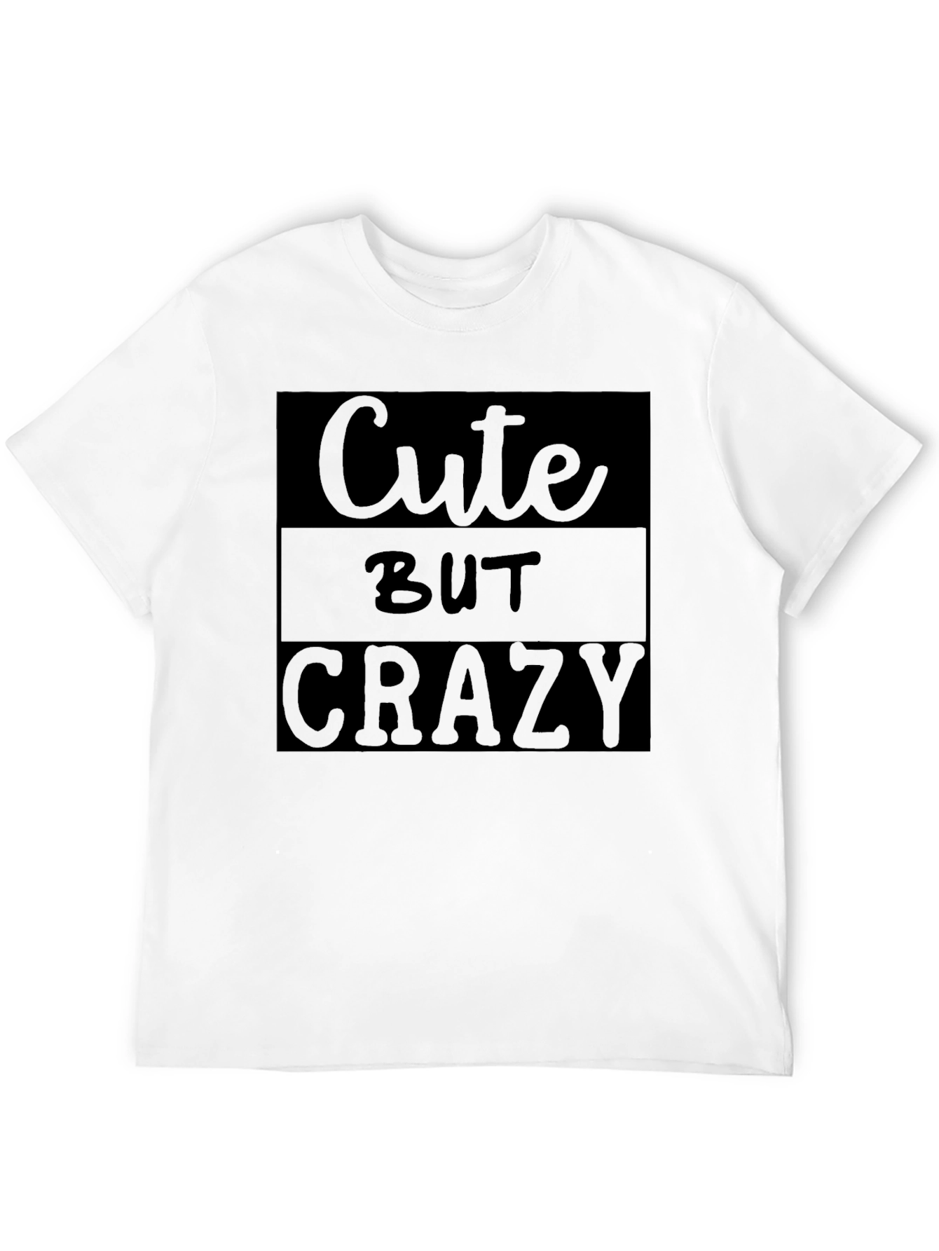 Black Cute But Crazy Graphic Tee - Black Unisex Shirt view 12