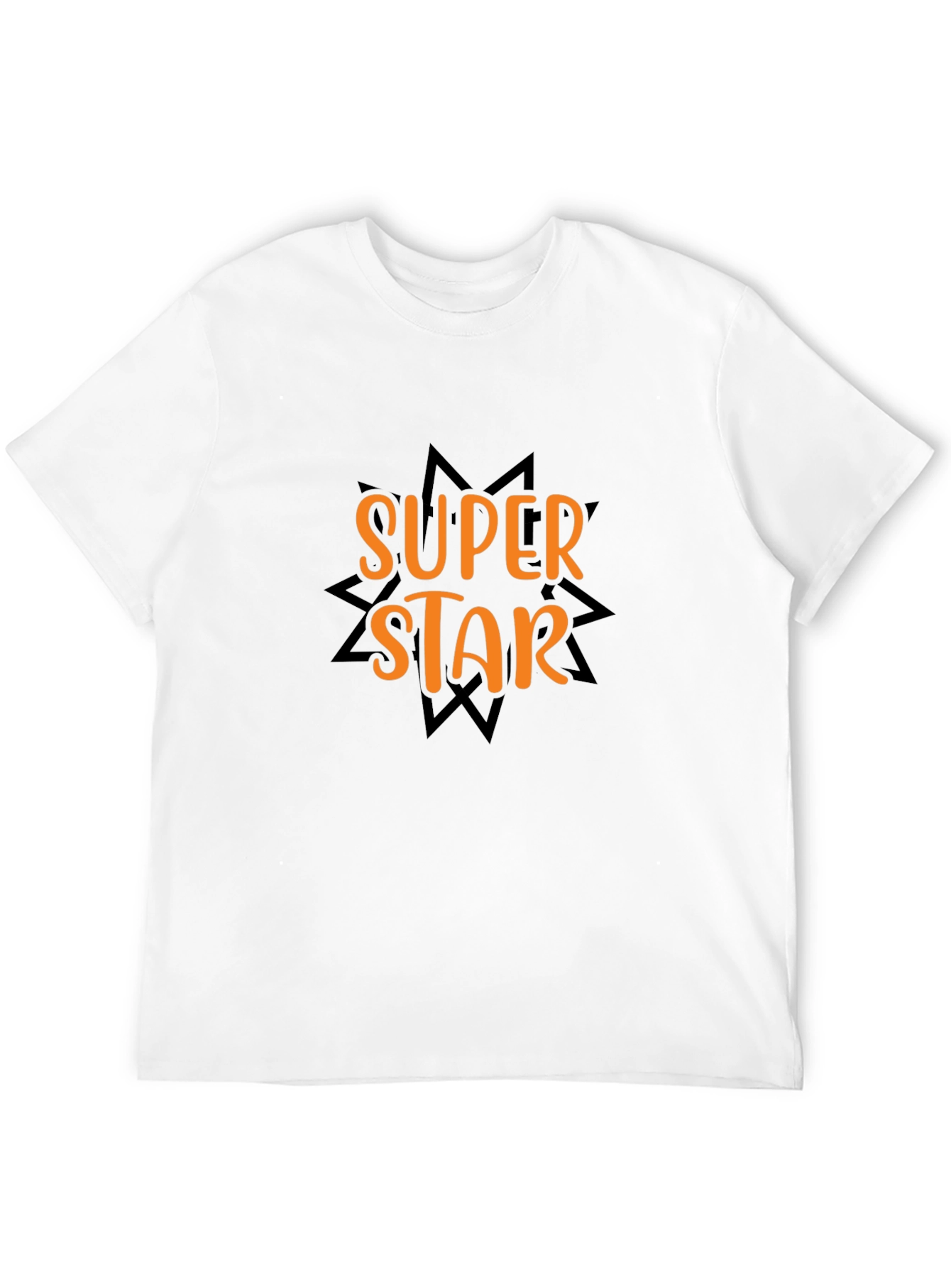 Black Super Star Graphic Tee - Black Cotton T-Shirt view 12