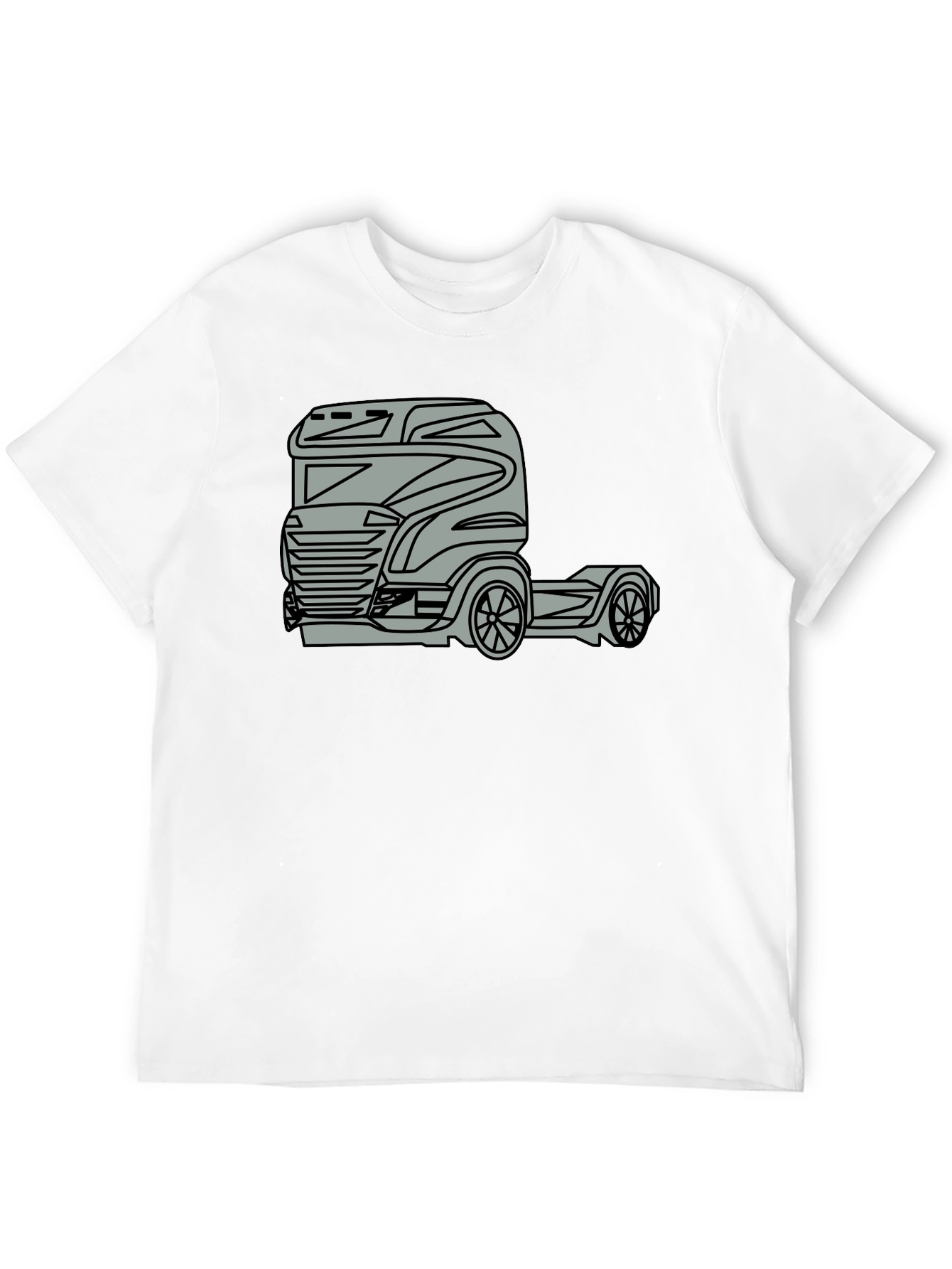 Black Truck Graphic Tee - Modern Black Cotton Blend T-Shirt view 12