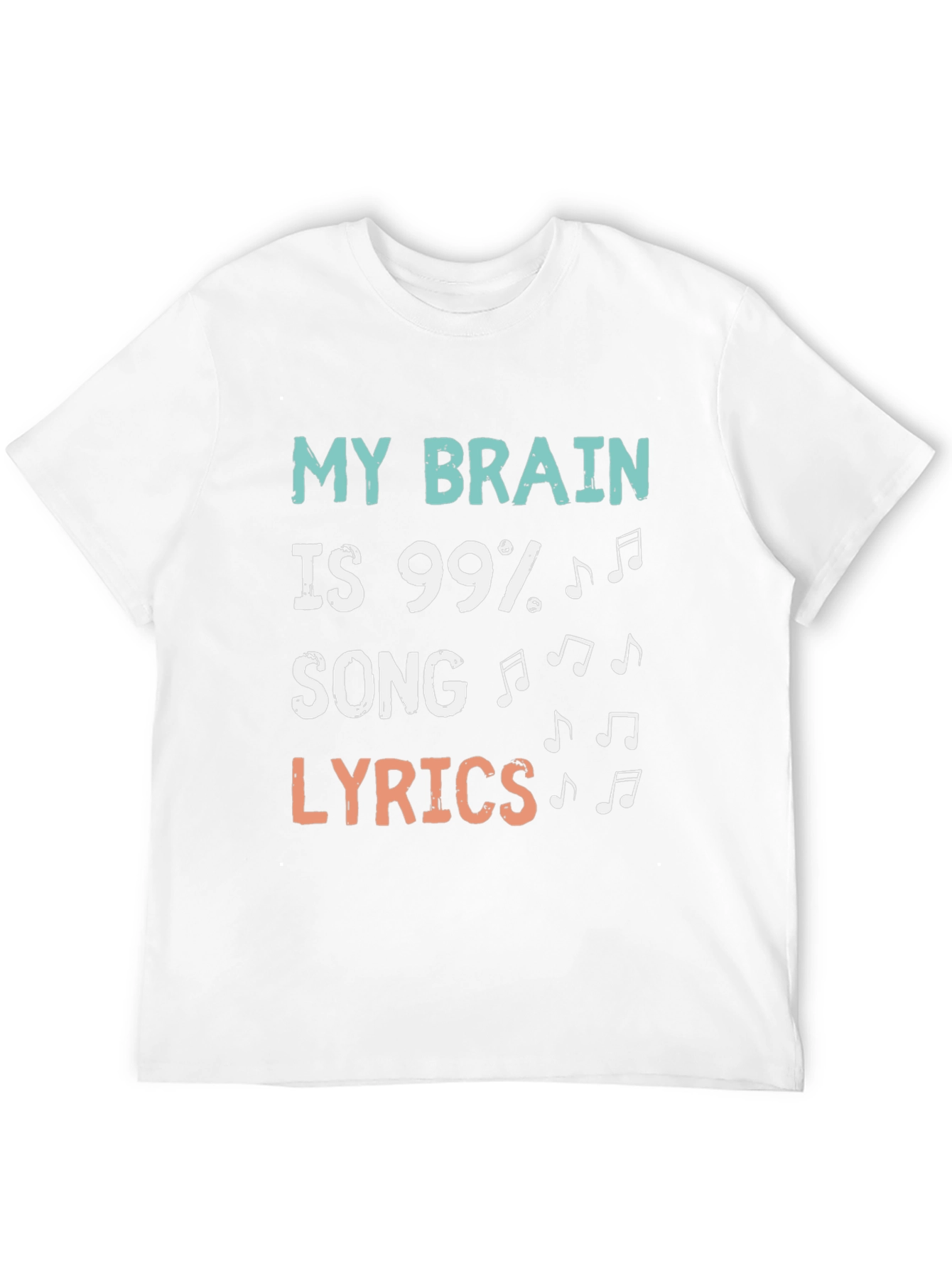 Black My Brain is 99% Song Lyrics Graphic T-Shirt view 12