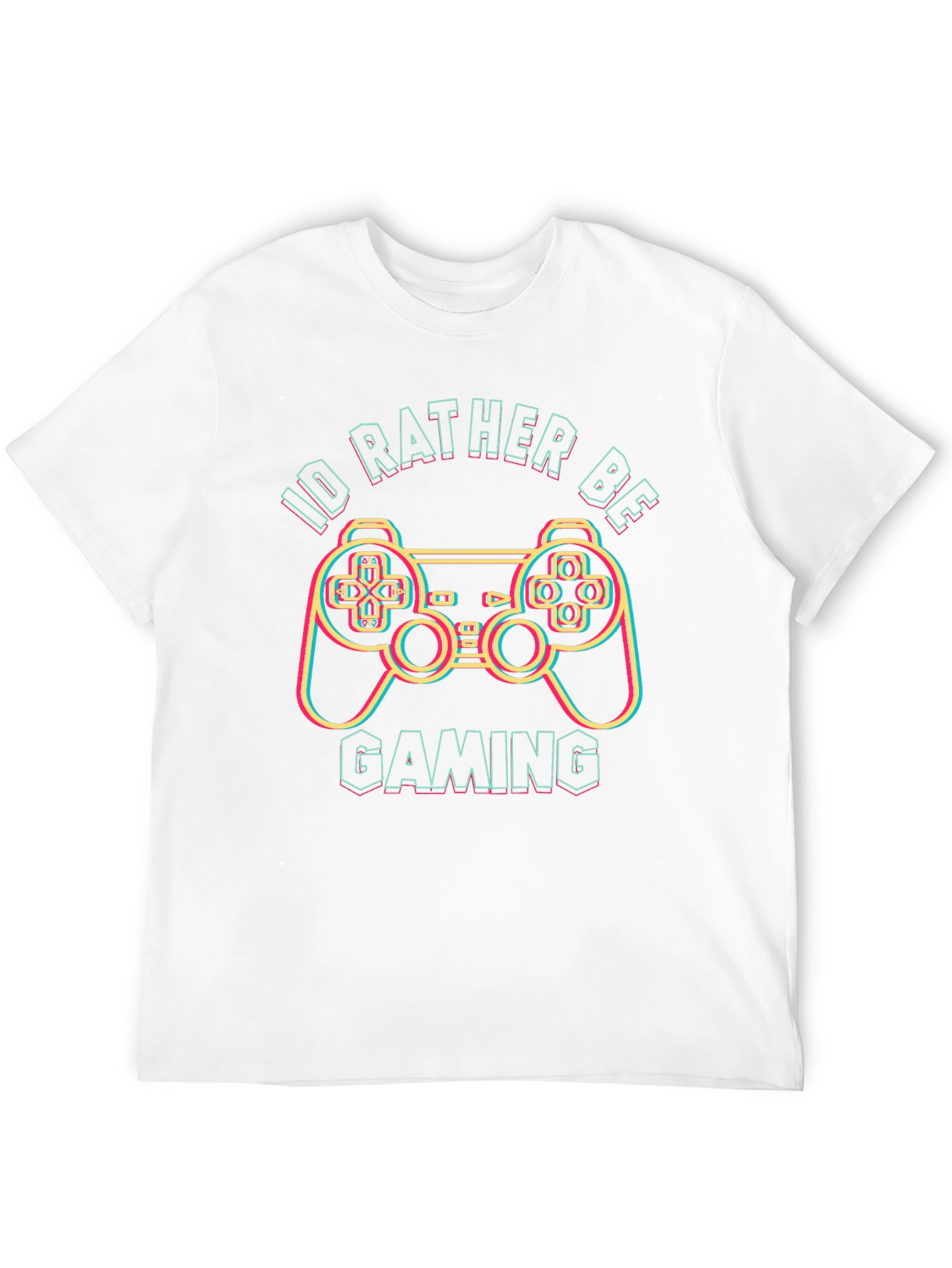Black I'd Rather Be Gaming T-Shirt - Gamer Gift view 12