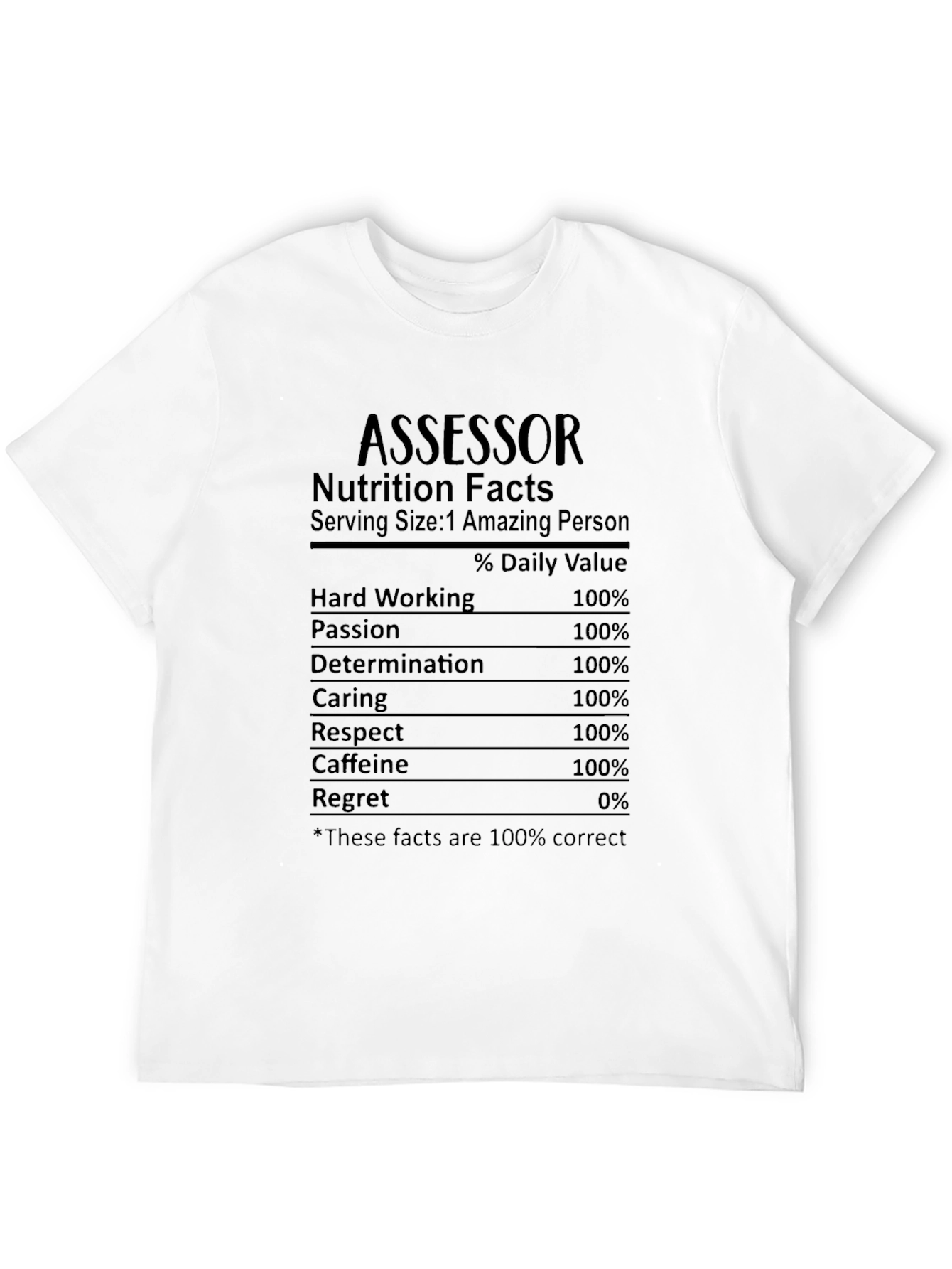 Black Assessor Nutrition Facts T-Shirt - Amazing Person Inside! view 12