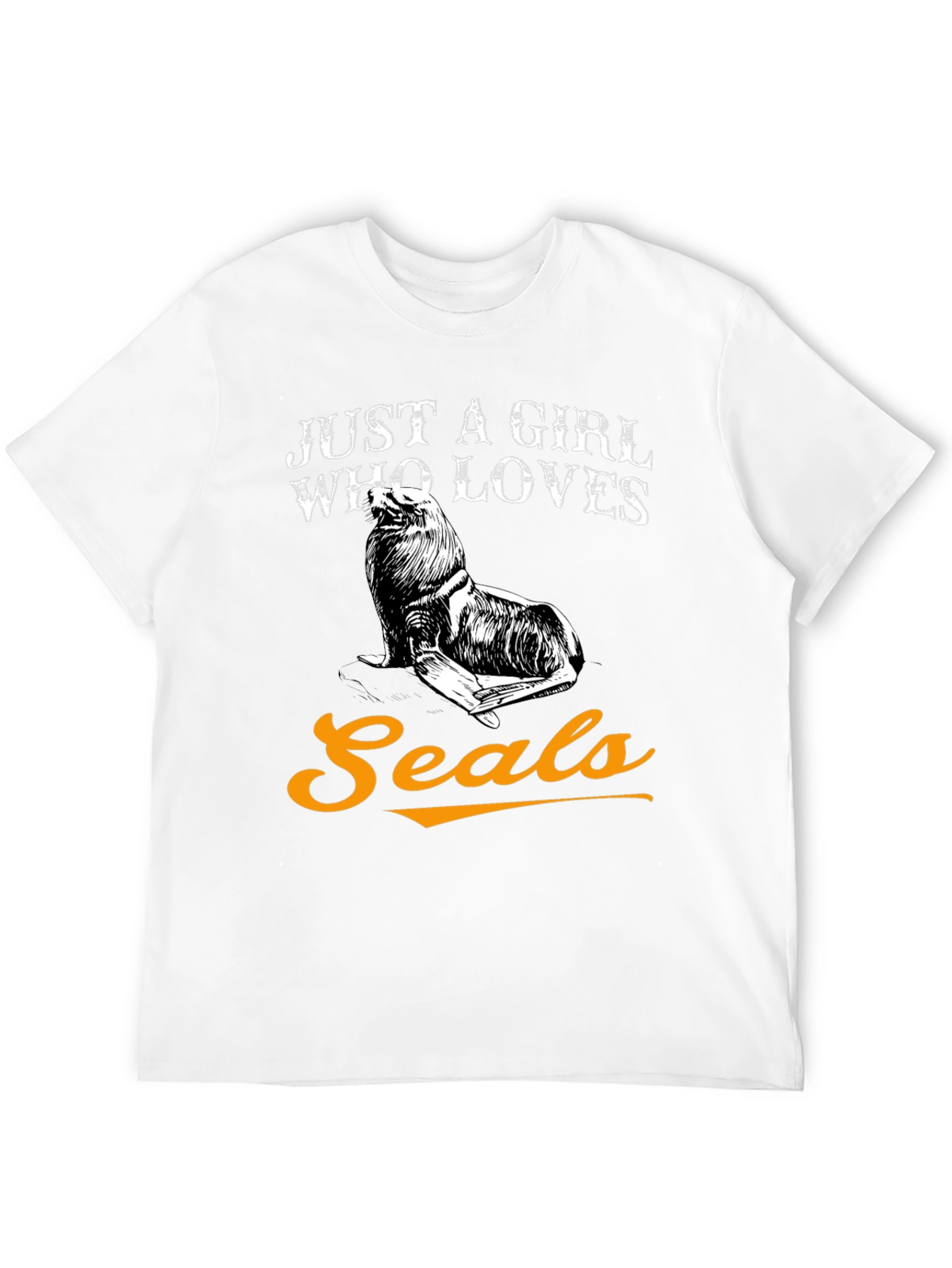 Black Just a Girl Who Loves Seals Graphic T-Shirt view 12