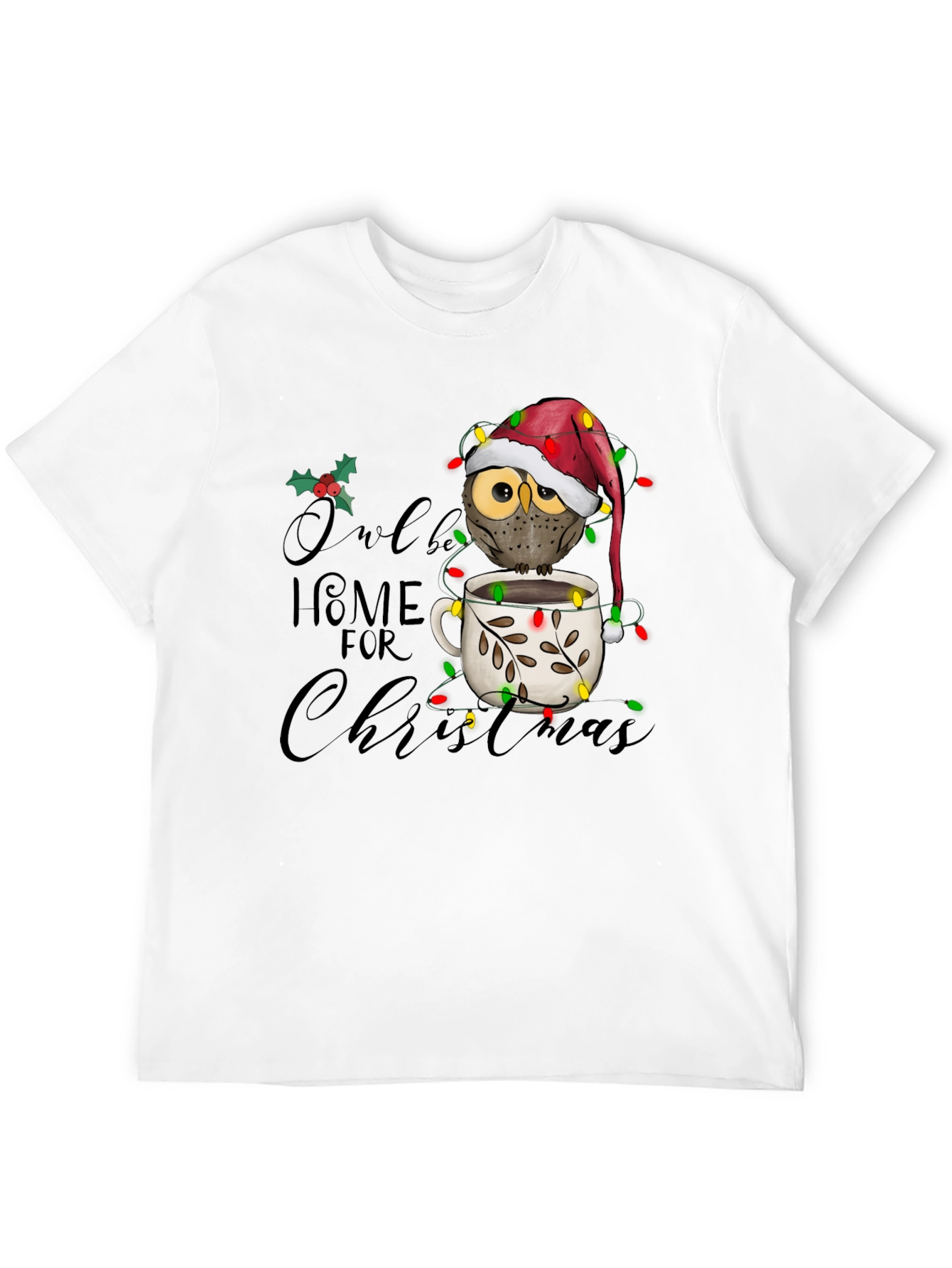 Black Owl Be Home for Christmas Graphic Tee view 12