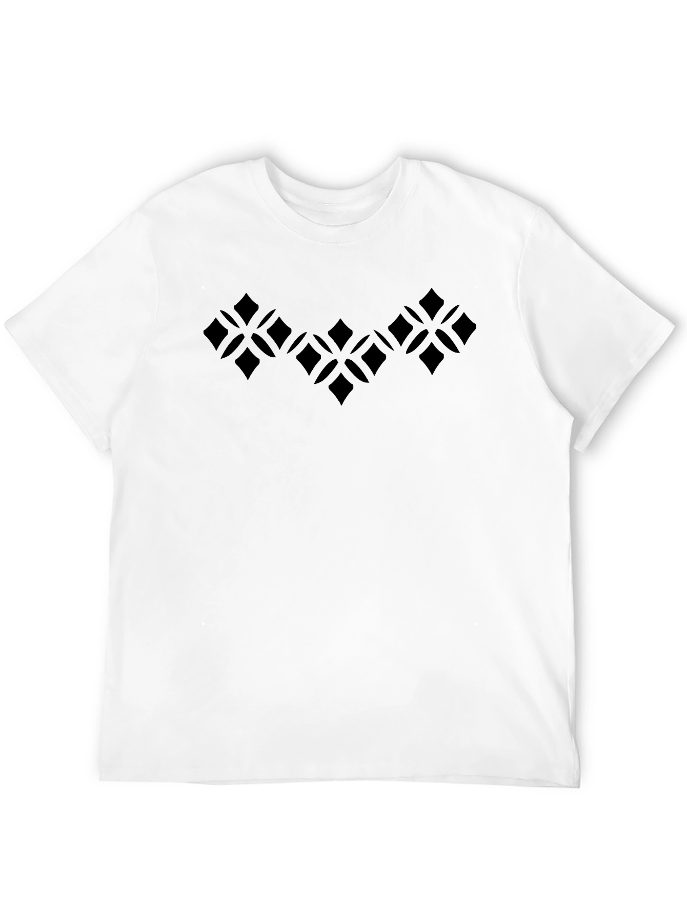 Black Geometric Pattern Black T-Shirt view 12