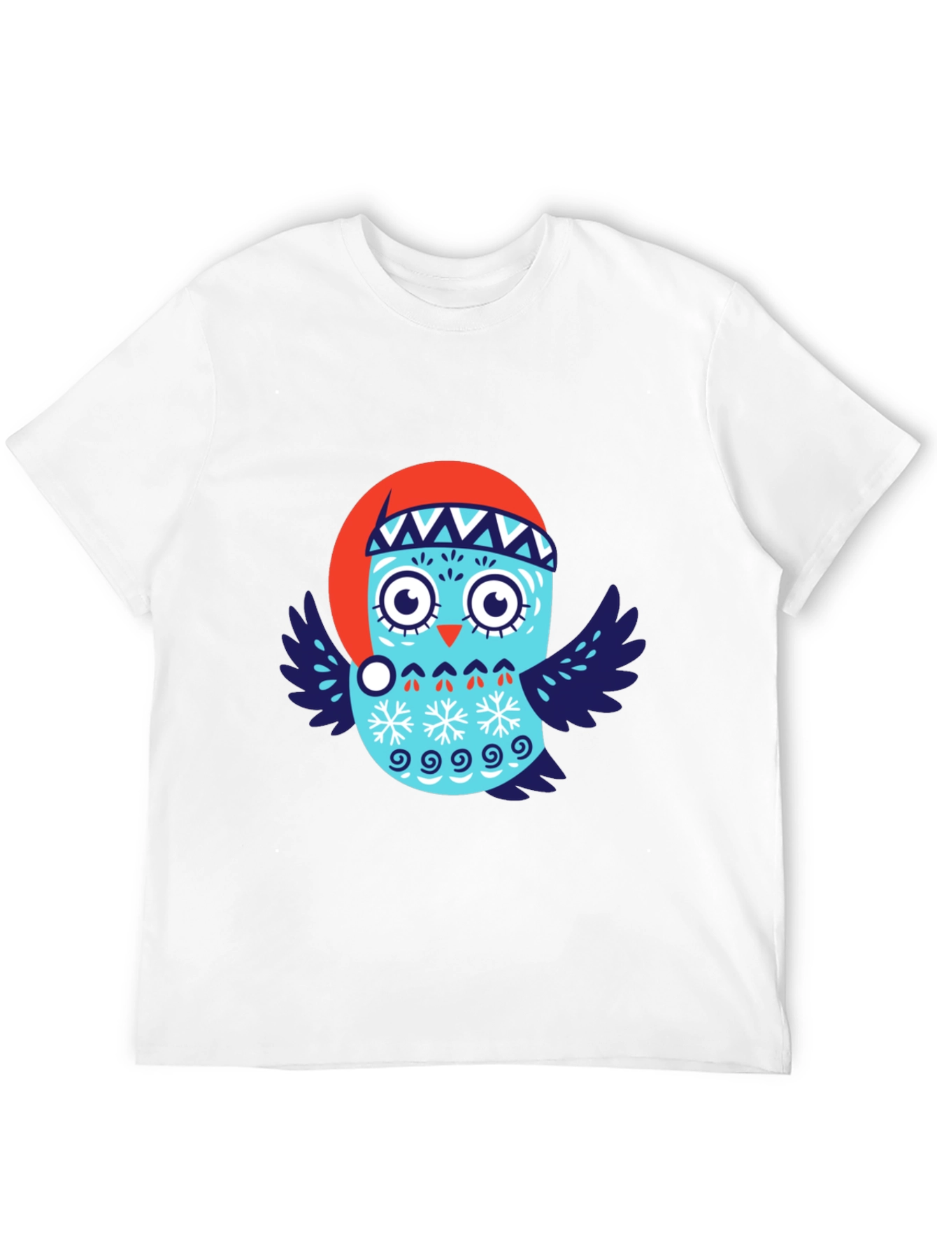 Black Festive Owl T-Shirt - Holiday Design view 12