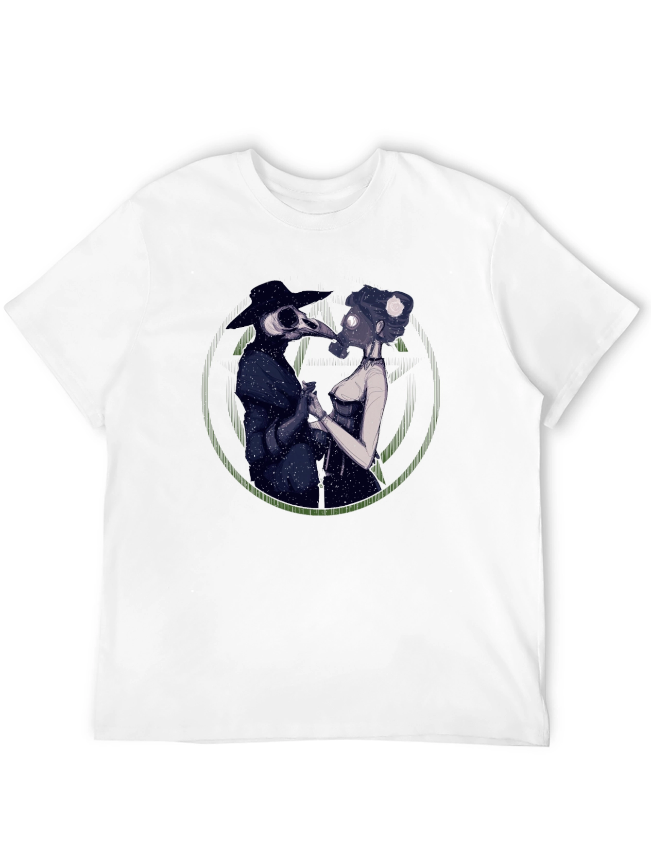 Black Plague Doctor Couple Graphic Tee - Black view 12