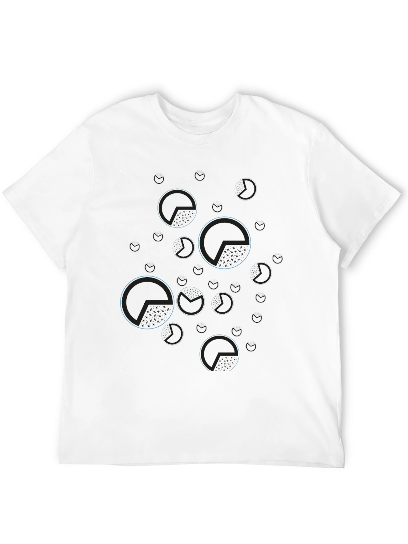 Black Geometric Pattern Black T-Shirt - Modern Style view 12