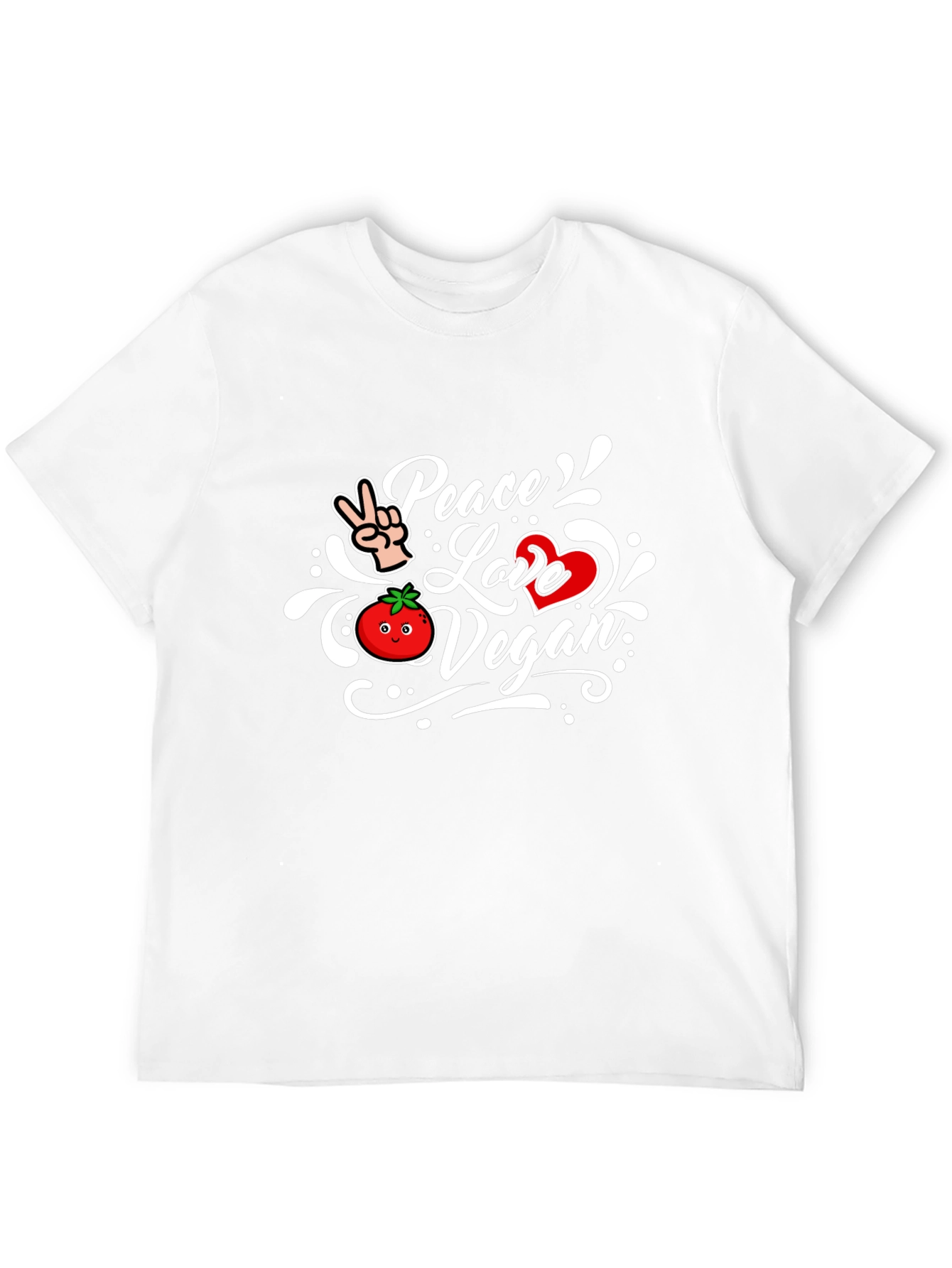 Black Peace Love Vegan Black T-Shirt view 12